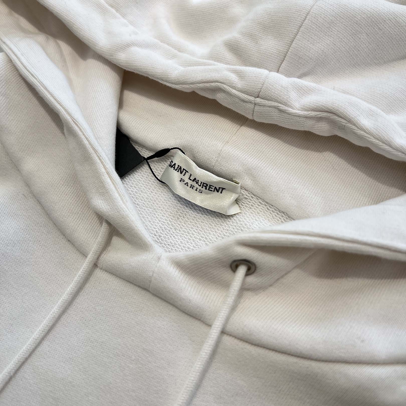 SAINT LAURENT PARIS 2017SS French Terry Signature Crop Pullover Hoodie 464581 YB1EO Size M サンローランパリ フレンチテリー シグネチャークロップ プルオーバーパーカー サイズM