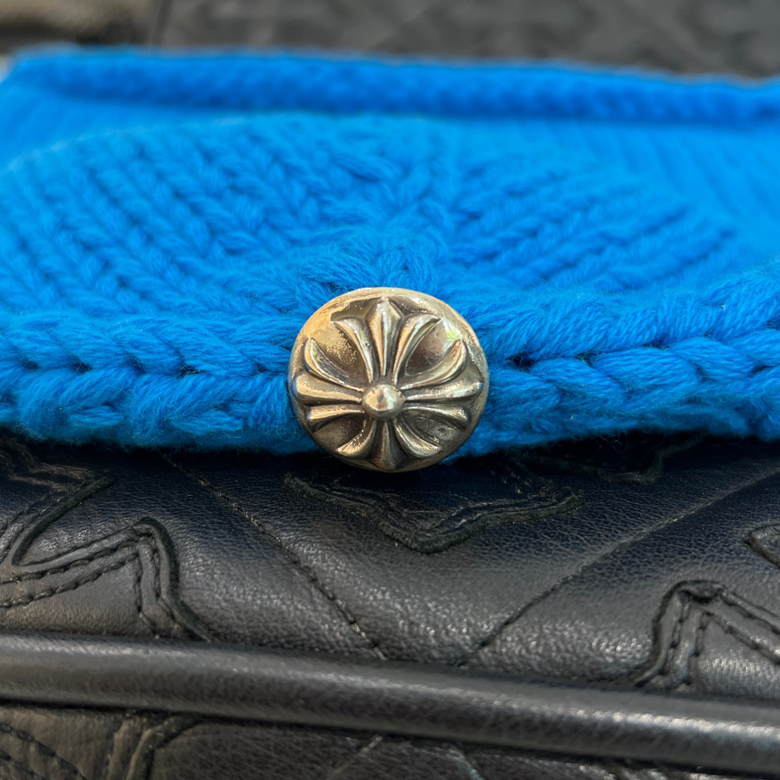 CHROME HEARTS Cashmere Leather 1 Cross Patch Beanie Size ONE SIZE（22cm） クロムハーツ カシミヤ レザー 1クロスパッチ ビーニー サイズONE SIZE（22cm）