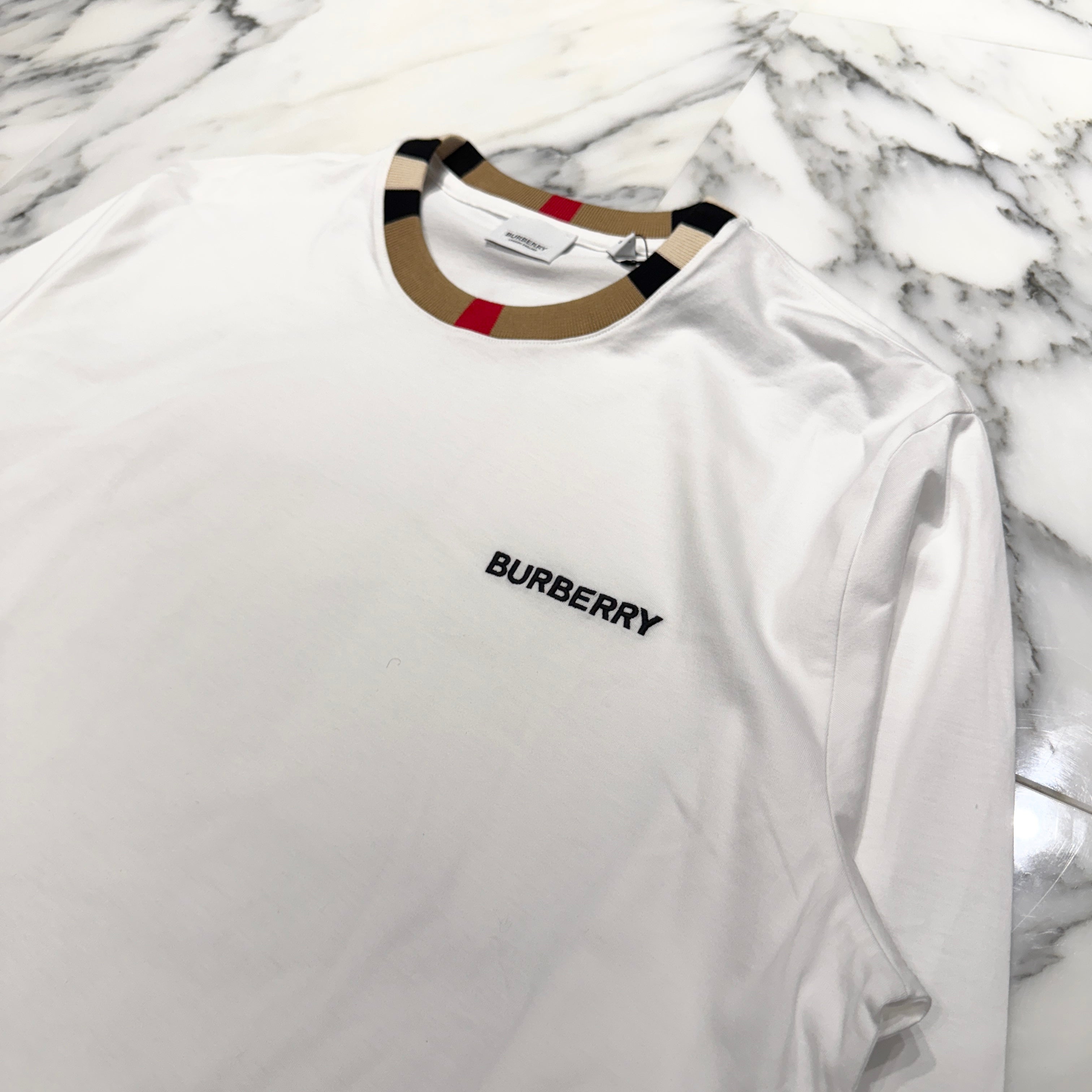 BURBERRY Jalad Check Neck Long Sleeve Tee 8091046 Size M バーバリー ジャラッド チェックネック ロングスリーブTシャツ サイズM