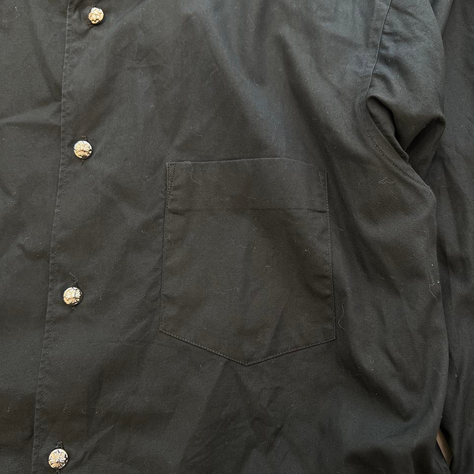 CHROME HEARTS × COMME des GARCONS Cross Ball Button Cotton Shirt Size S クロムハーツ × コムデギャルソン クロスボールボタン コットンシャツ サイズS