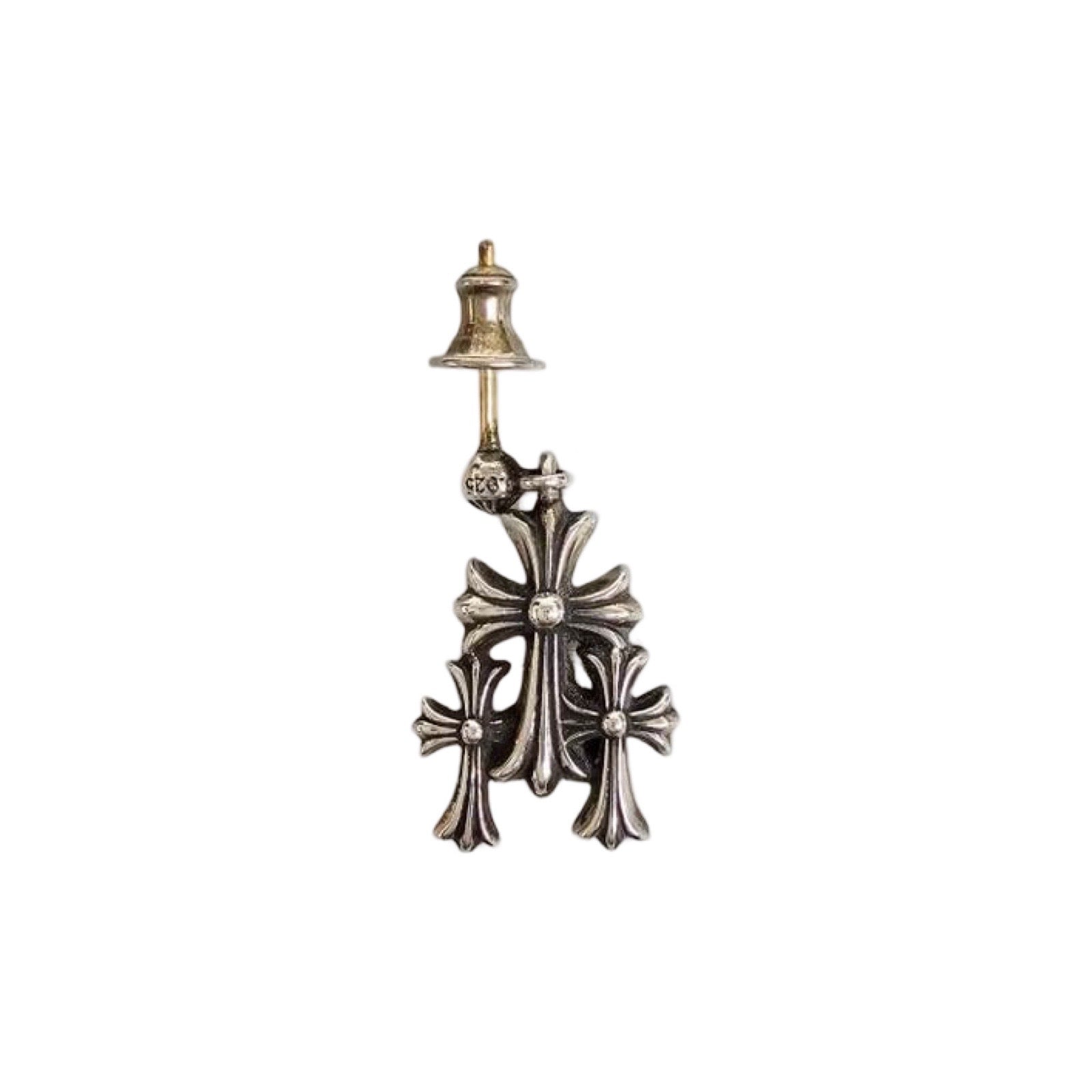 CHROME HEARTS 3 Cemetery Cross Earring