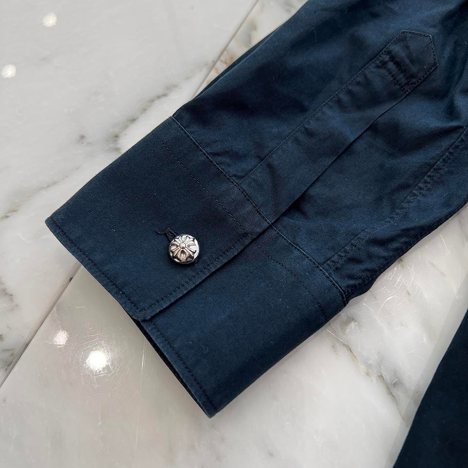 CHROME HEARTS × COMME des GARCONS Cross Ball Button Cotton Shirt Size S クロムハーツ × コムデギャルソン クロスボールボタン コットンシャツ サイズS