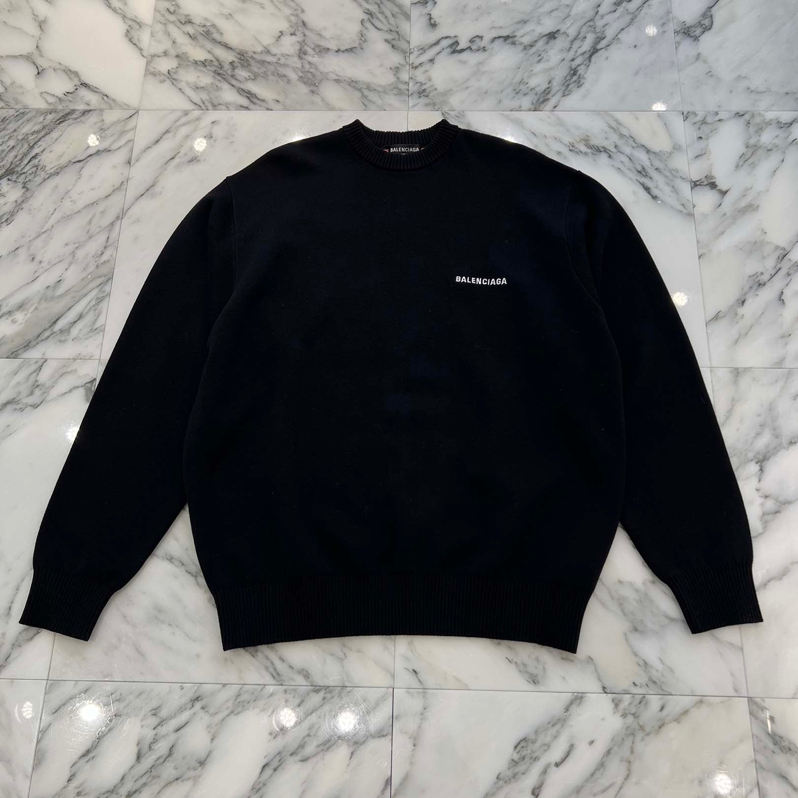 BALENCIAGA 2022AW Political Campaign Logo Knit Sweater 675292 AY8019W1 Size S バレンシアガ ポリティカル キャンペーンロゴ ニットセーター サイズS