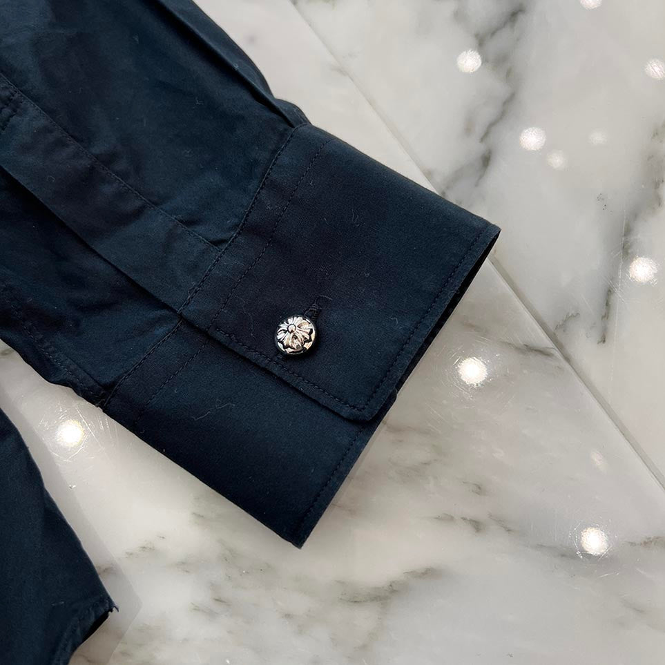 CHROME HEARTS × COMME des GARCONS Cross Ball Button Cotton Shirt Size S クロムハーツ × コムデギャルソン クロスボールボタン コットンシャツ サイズS