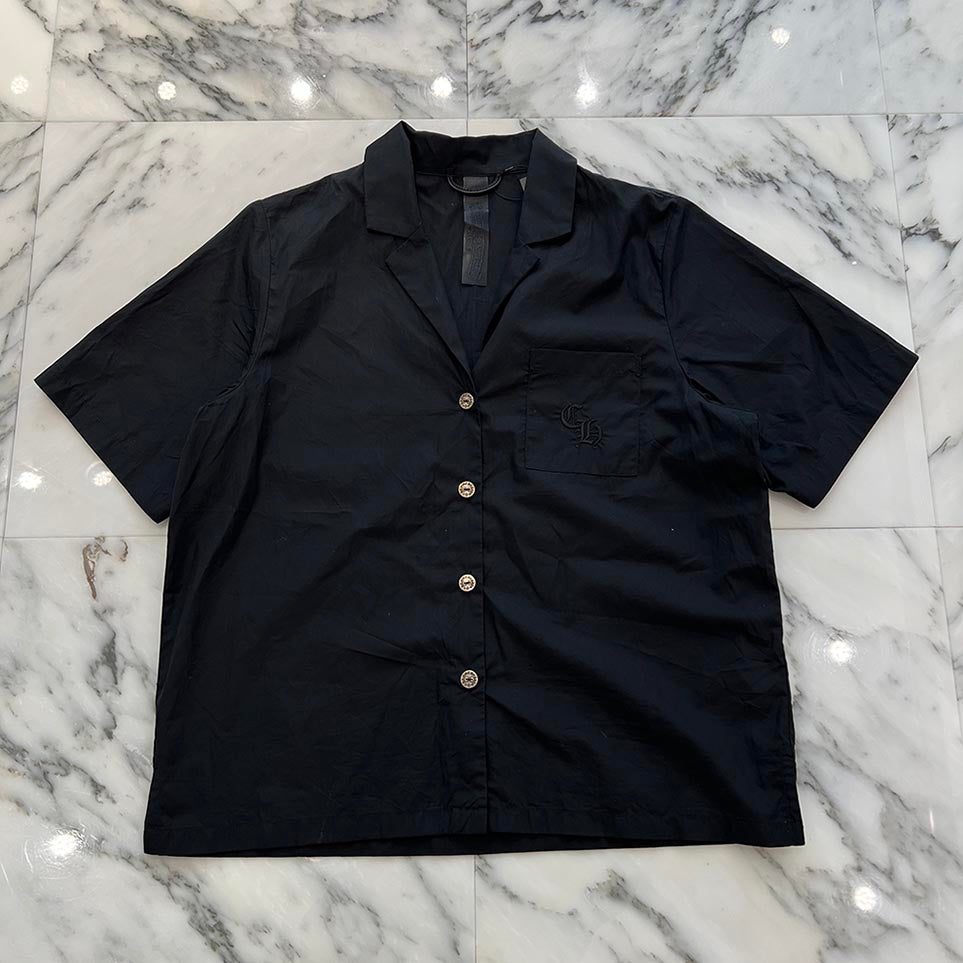 CHROME HEARTS Y NOT CH Logo Embroidery Short Sleeve Shirt Size S クロムハーツ ワイノット CHロゴエンブロイダリー ショートスリーブシャツ サイズS