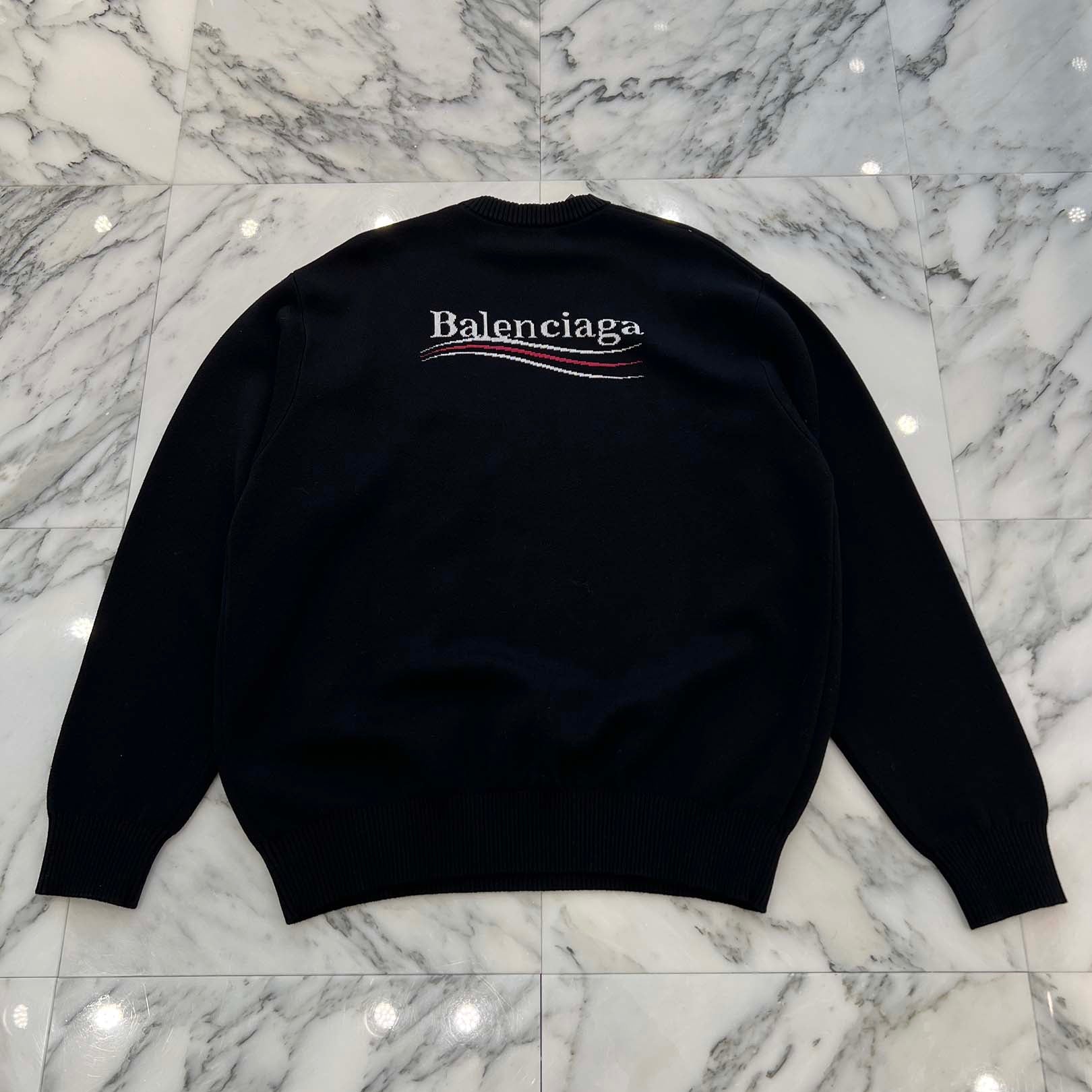 BALENCIAGA 2022AW Political Campaign Logo Knit Sweater 675292 AY8019W1 Size S バレンシアガ ポリティカル キャンペーンロゴ ニットセーター サイズS