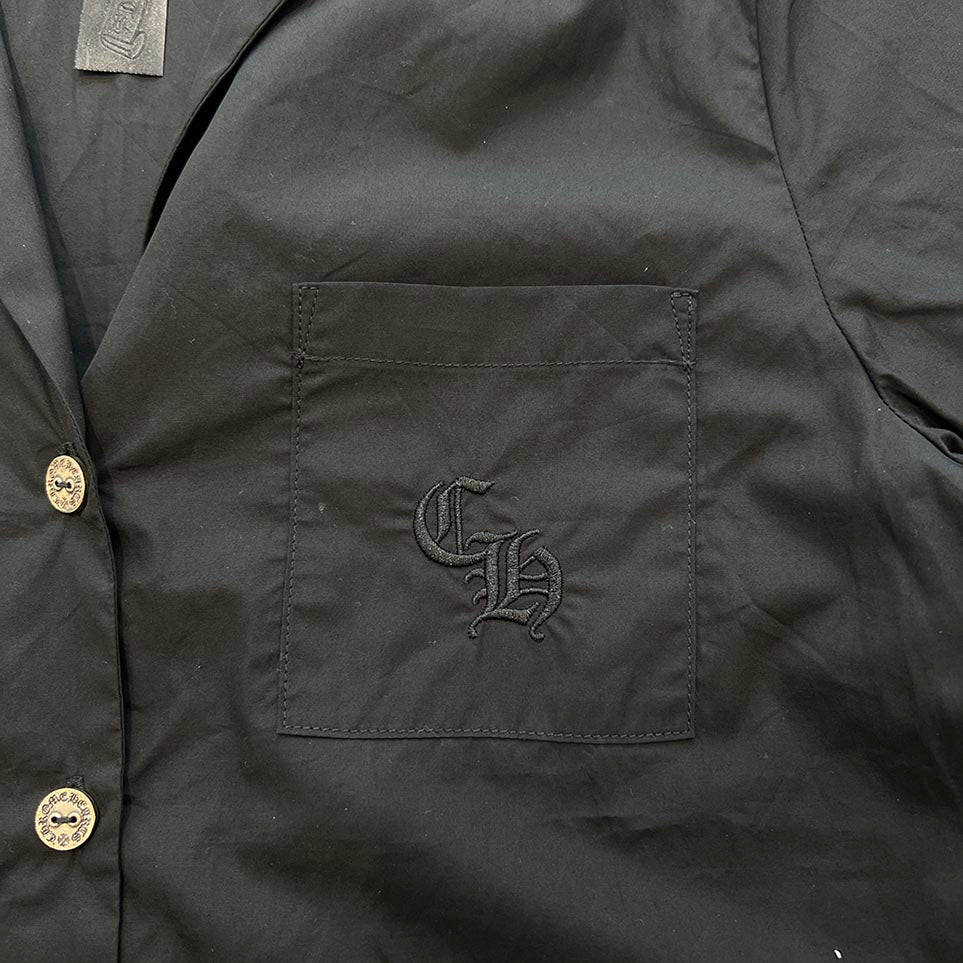 CHROME HEARTS Y NOT CH Logo Embroidery Short Sleeve Shirt Size S クロムハーツ ワイノット CHロゴエンブロイダリー ショートスリーブシャツ サイズS