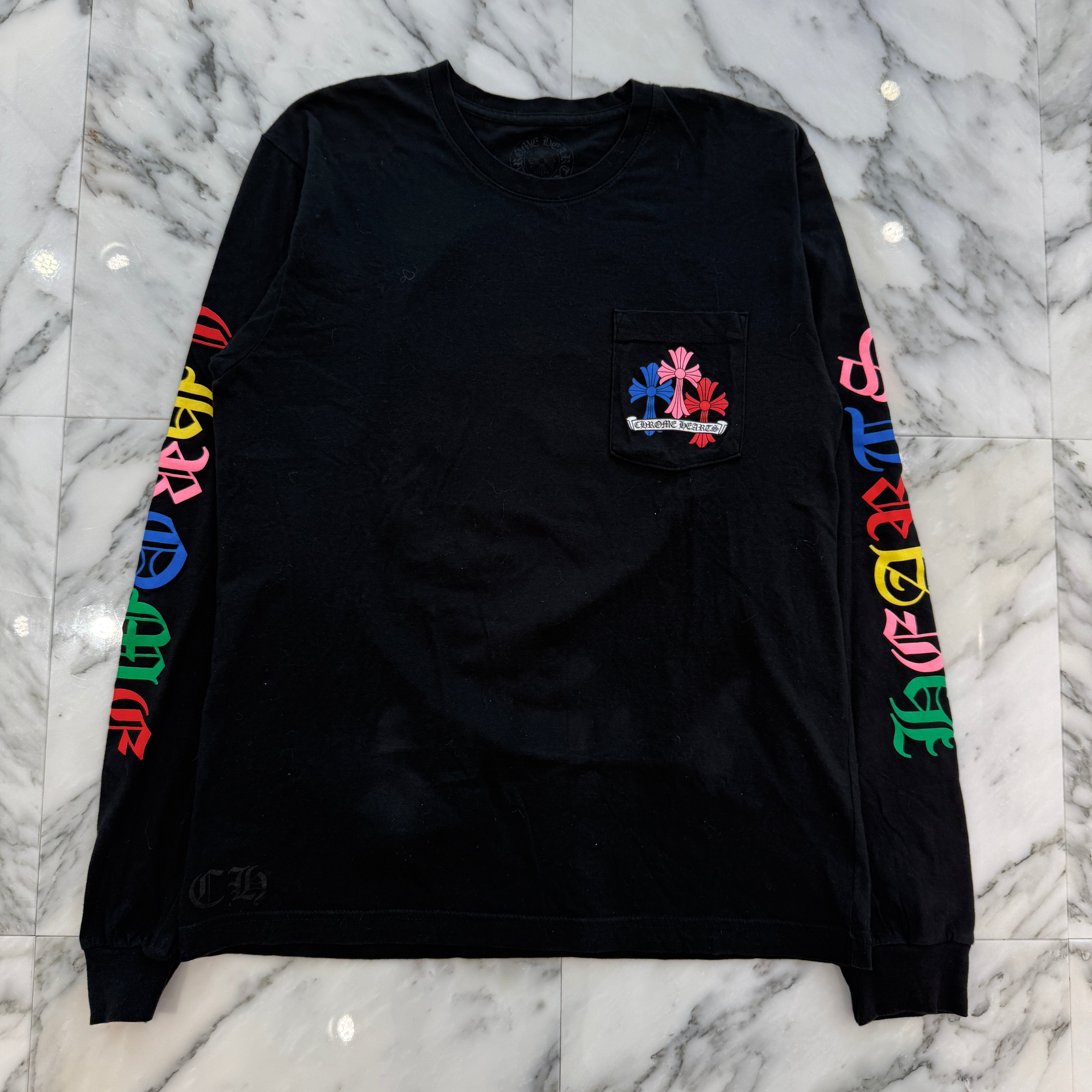 CHROME HEARTS 2021SS MLTCOL CEM CRS Long Sleeve Tee Size L クロムハーツ マルチカラー セメタリークロス ロングスリーブTシャツ サイズL