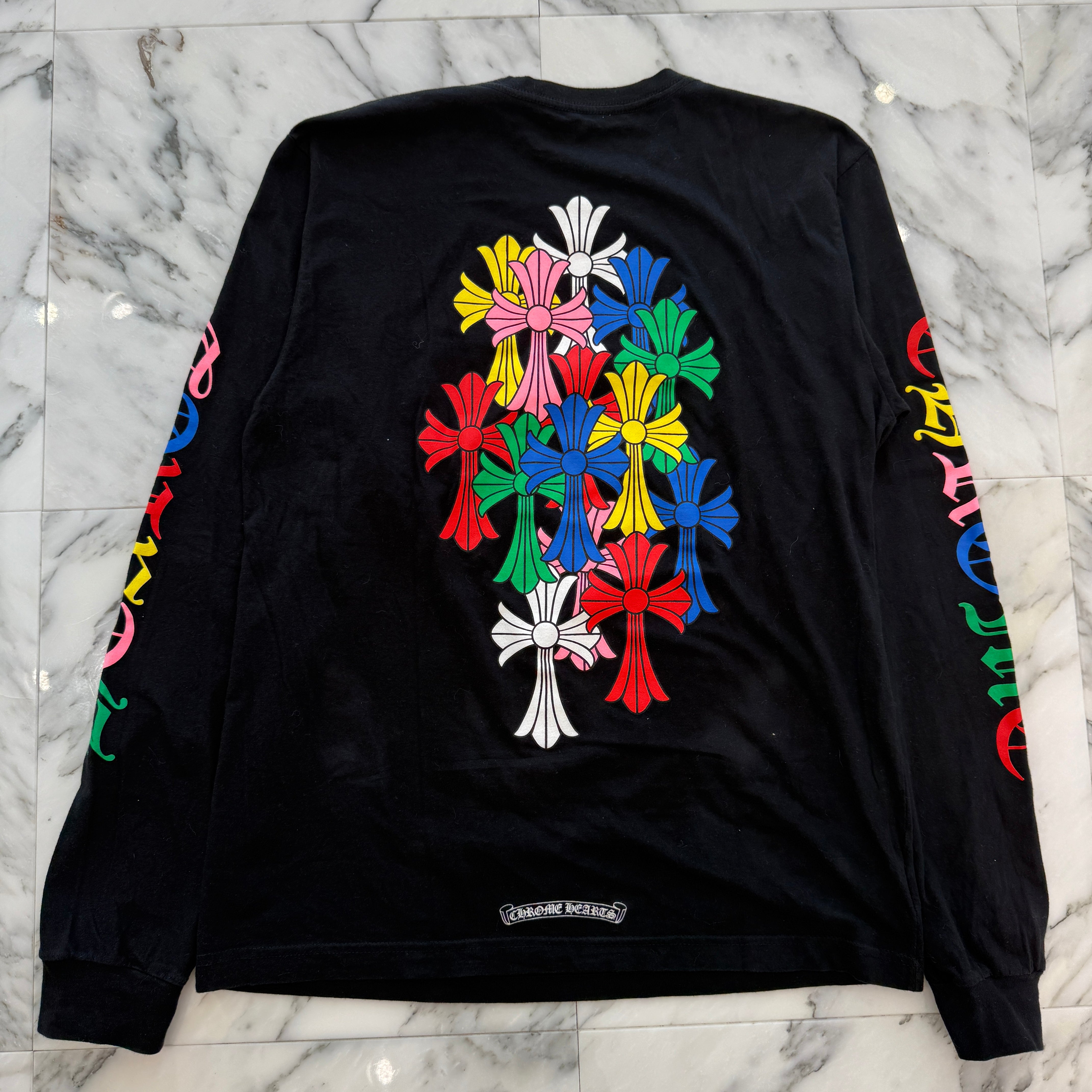 CHROME HEARTS 2021SS MLTCOL CEM CRS Long Sleeve Tee Size L クロムハーツ マルチカラー セメタリークロス ロングスリーブTシャツ サイズL