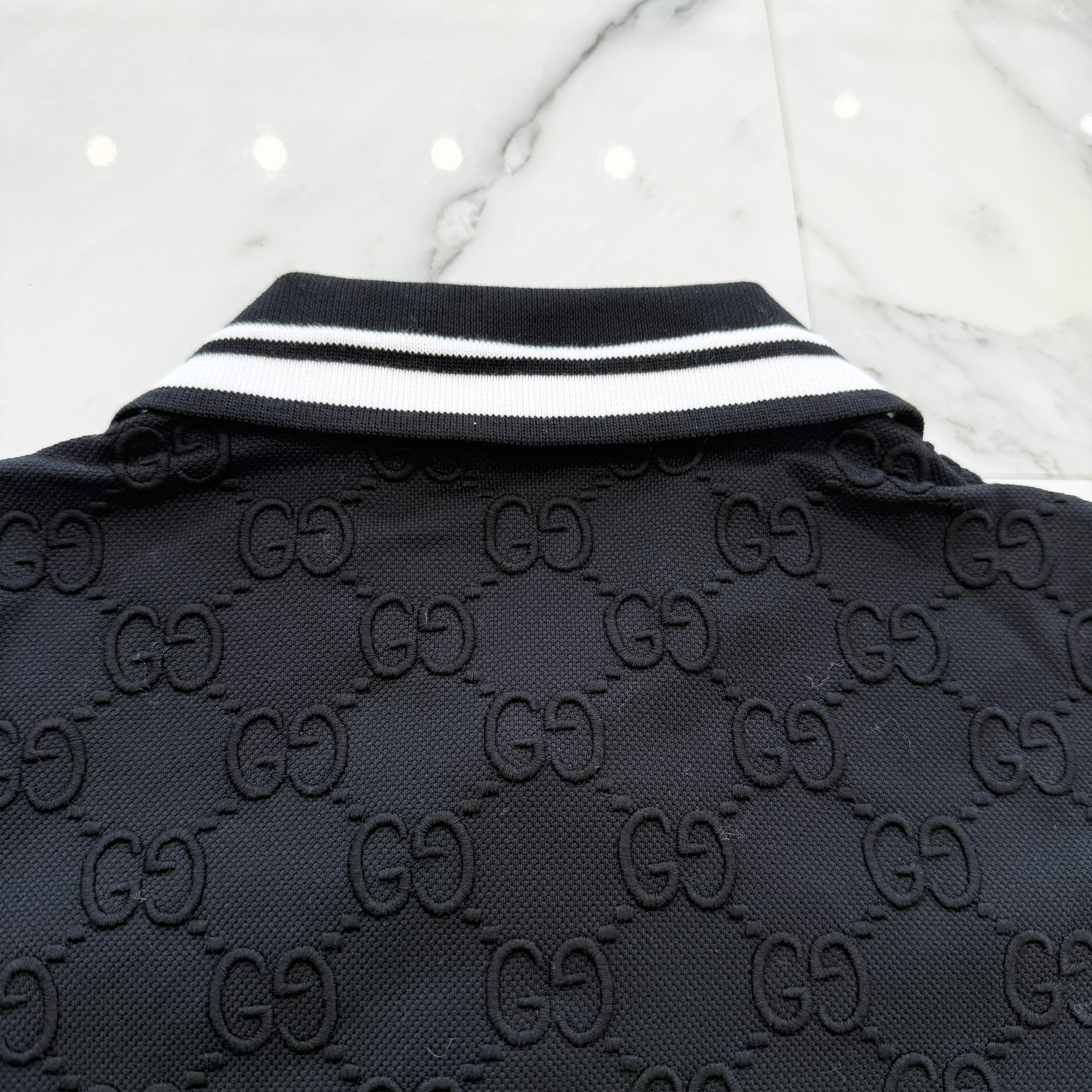 GUCCI 2024SS GG Print Cotton Polo Shirt 598956 XJGRT 1043 Size M グッチ GGプリント コットンシャツ スリーブポロシャツ サイズＭ