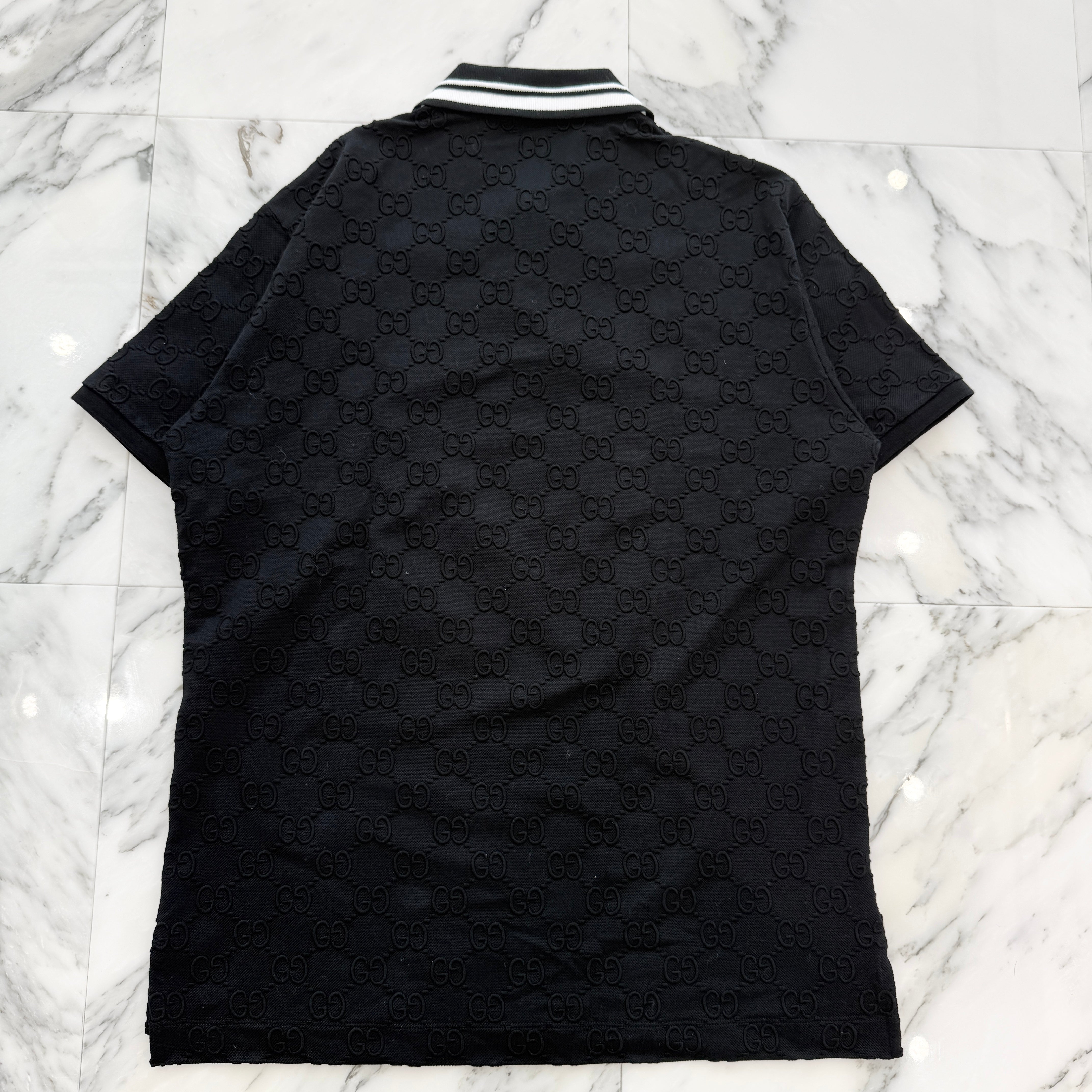 GUCCI 2024SS GG Print Cotton Polo Shirt 598956 XJGRT 1043 Size M グッチ GGプリント コットンシャツ スリーブポロシャツ サイズＭ