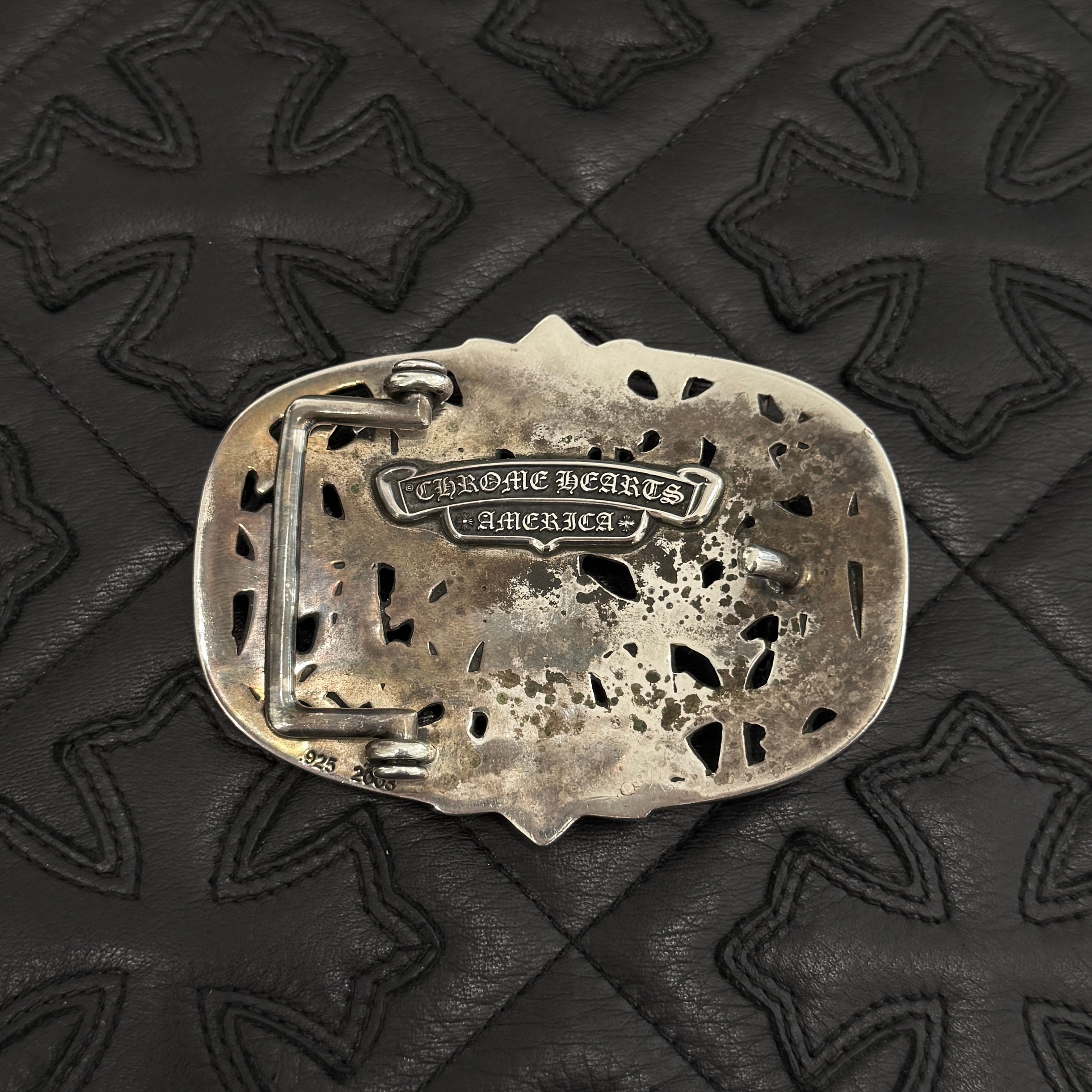 CHROME HEARTS 1.5 Cemetery Cross Silver Buckle クロムハーツ 1.5