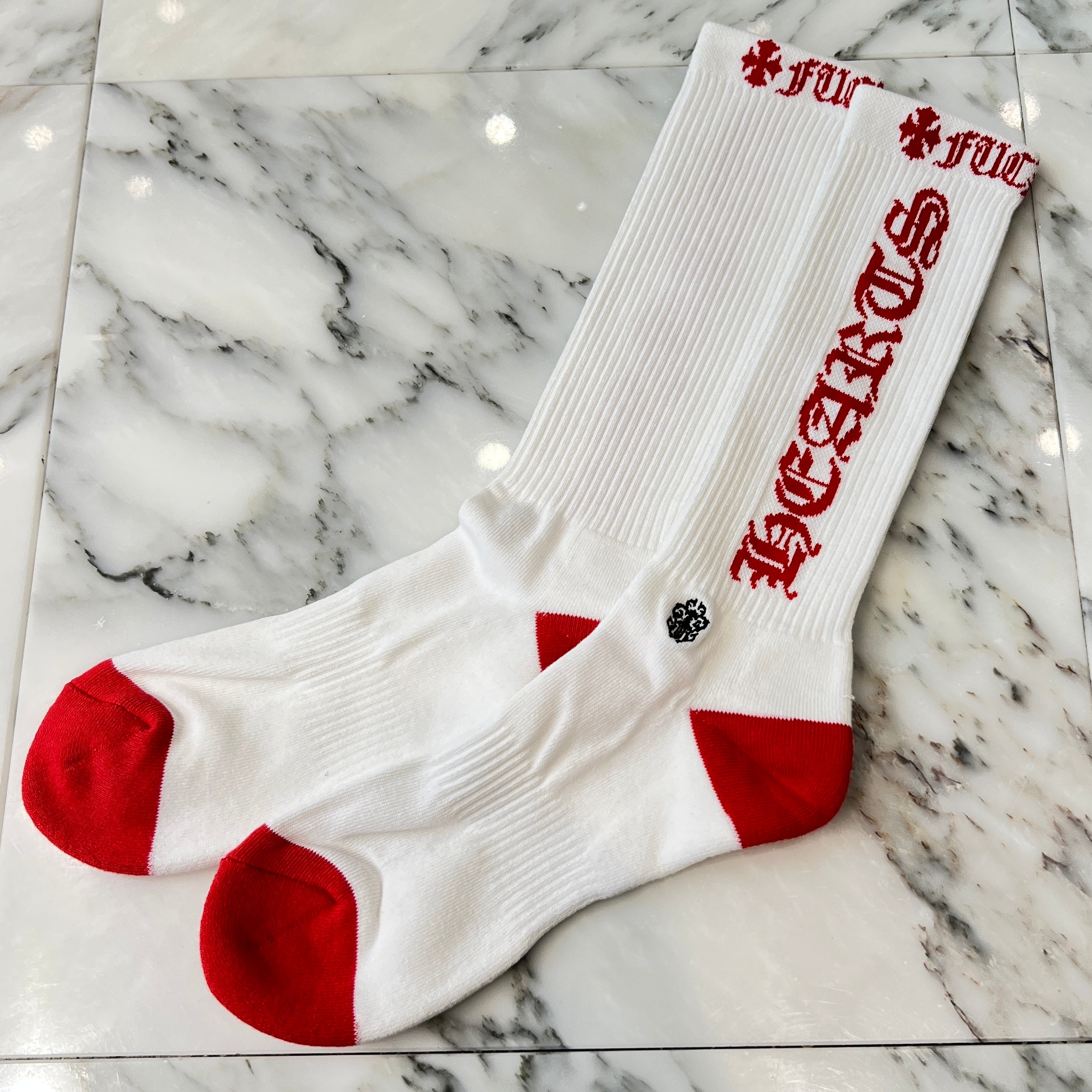 CHROME HEARTS Vine Dagger Embroidery Fuck You Socks Size 25-27cm クロムハーツ ヴァインダガー刺繍 ファックユーロゴ ソックス サイズ25-27cm