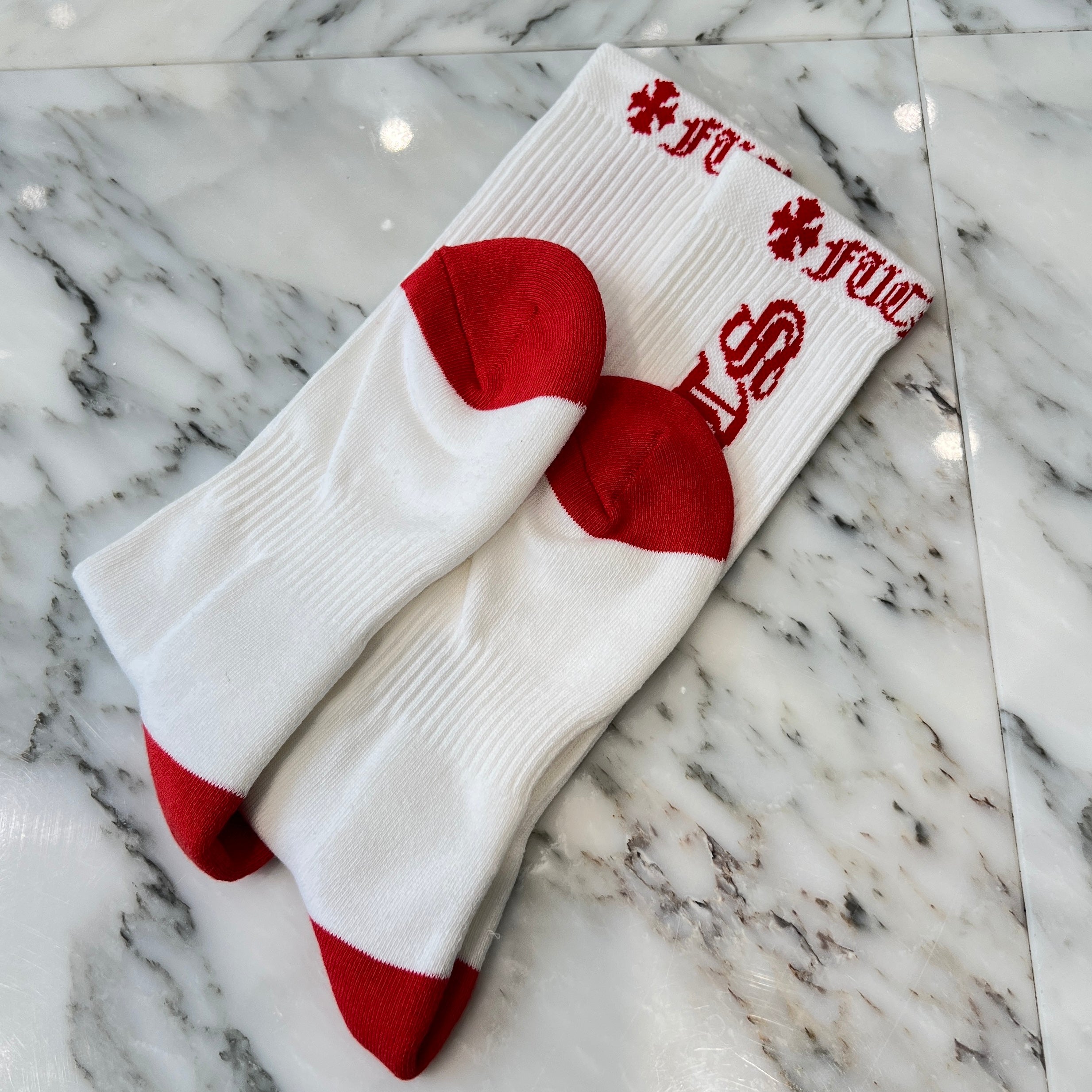 CHROME HEARTS Vine Dagger Embroidery Fuck You Socks Size 25-27cm クロムハーツ ヴァインダガー刺繍 ファックユーロゴ ソックス サイズ25-27cm