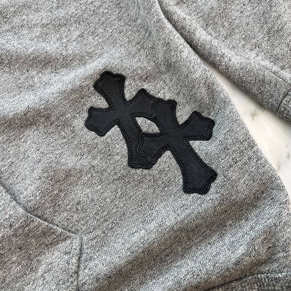 CHROME HEARTS Y NOT Cemetery Cross Leather Patch Hoodie Size XL クロムハーツ ワイノット セメタリークロスレザーパッチ フーディ サイズXL