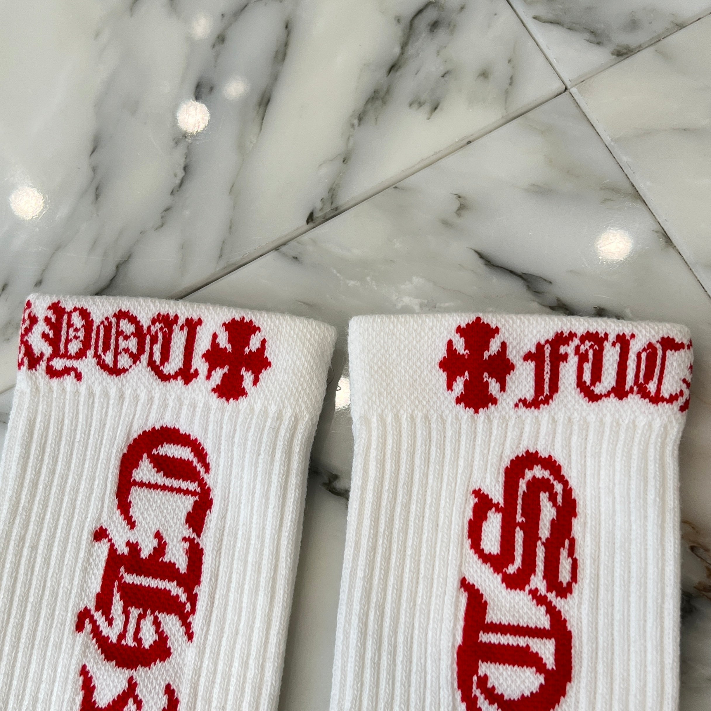 CHROME HEARTS Vine Dagger Embroidery Fuck You Socks Size 25-27cm クロムハーツ ヴァインダガー刺繍 ファックユーロゴ ソックス サイズ25-27cm