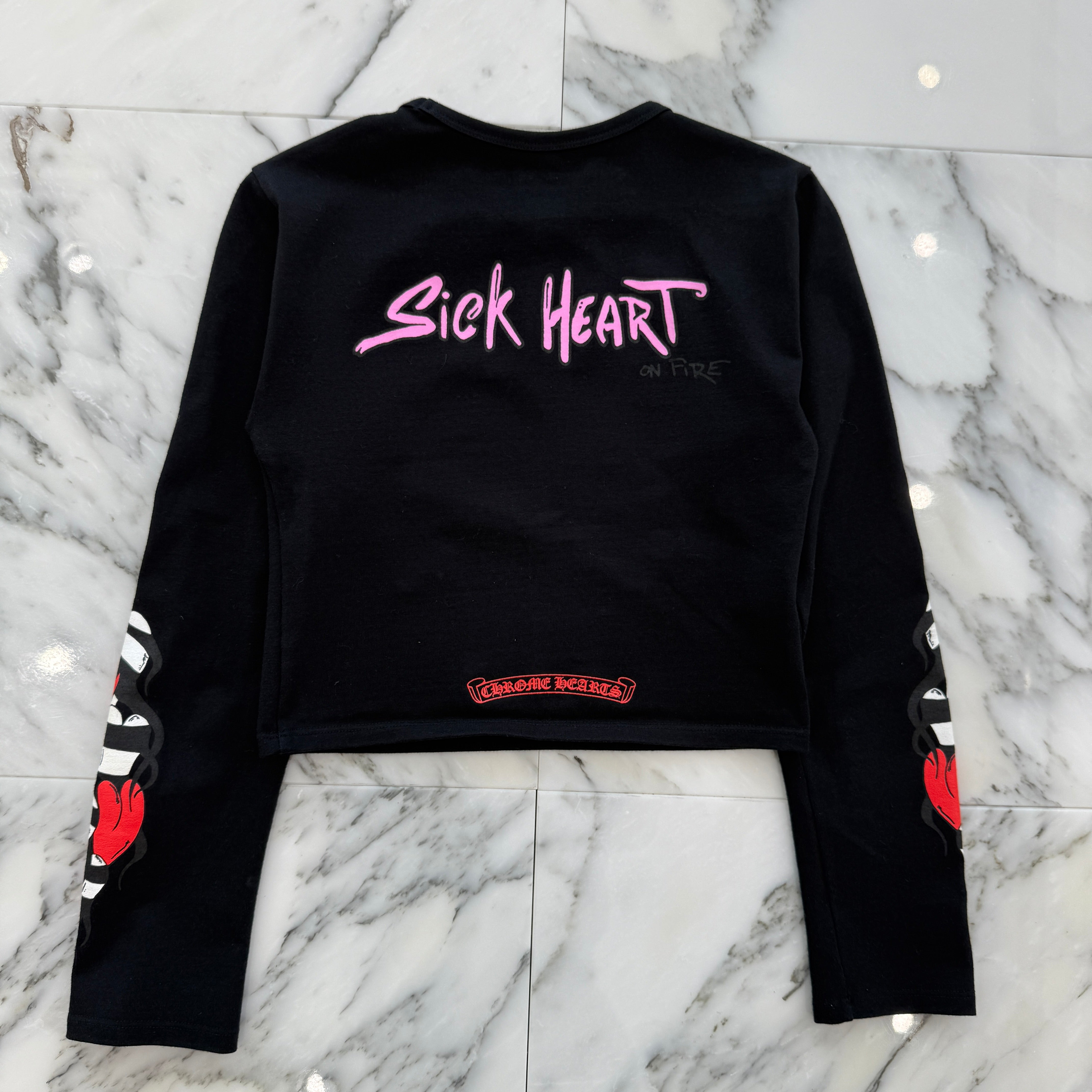 CHROME HEARTS × MATTY BOY Sick Heart Biking Long Sleeve Tee Size S クロムハーツ × マッティボーイ シックハート バイキング ロングスリーブTシャツ サイズS