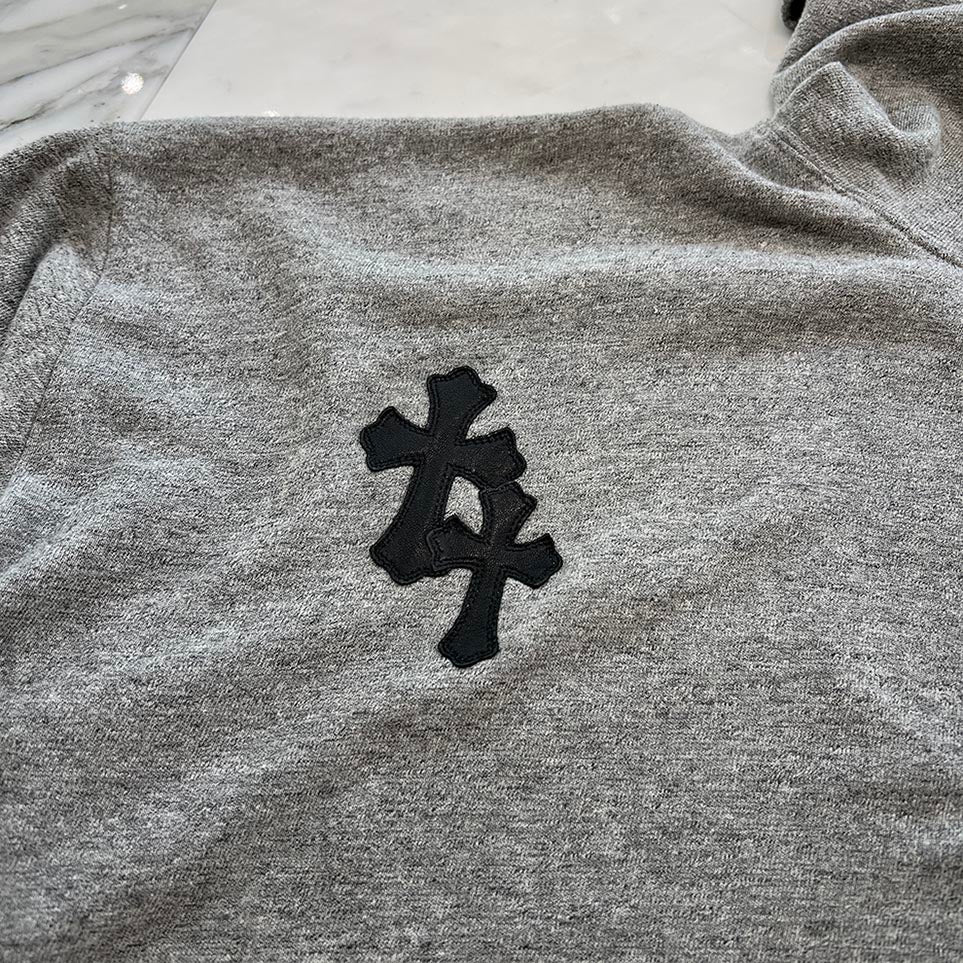 CHROME HEARTS Y NOT Cemetery Cross Leather Patch Hoodie Size XL クロムハーツ ワイノット セメタリークロスレザーパッチ フーディ サイズXL