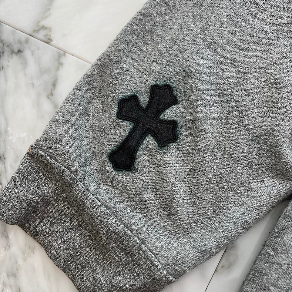 CHROME HEARTS Y NOT Cemetery Cross Leather Patch Hoodie Size XL クロムハーツ ワイノット セメタリークロスレザーパッチ フーディ サイズXL