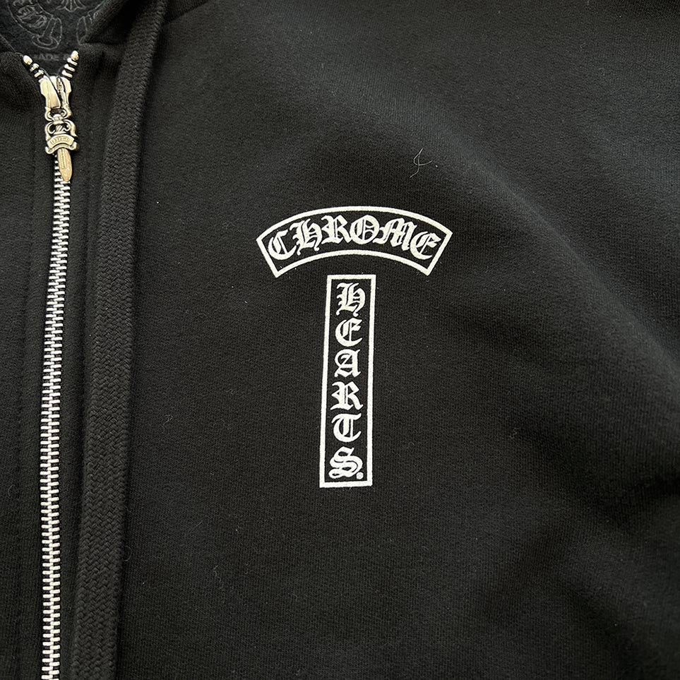 CHROME HEARTS T Bar Logo Back Arch USA Zip Up Hoodie Size M クロムハーツ Tバー ロゴ バックアーチ USA ジップアップ フーディ サイズM