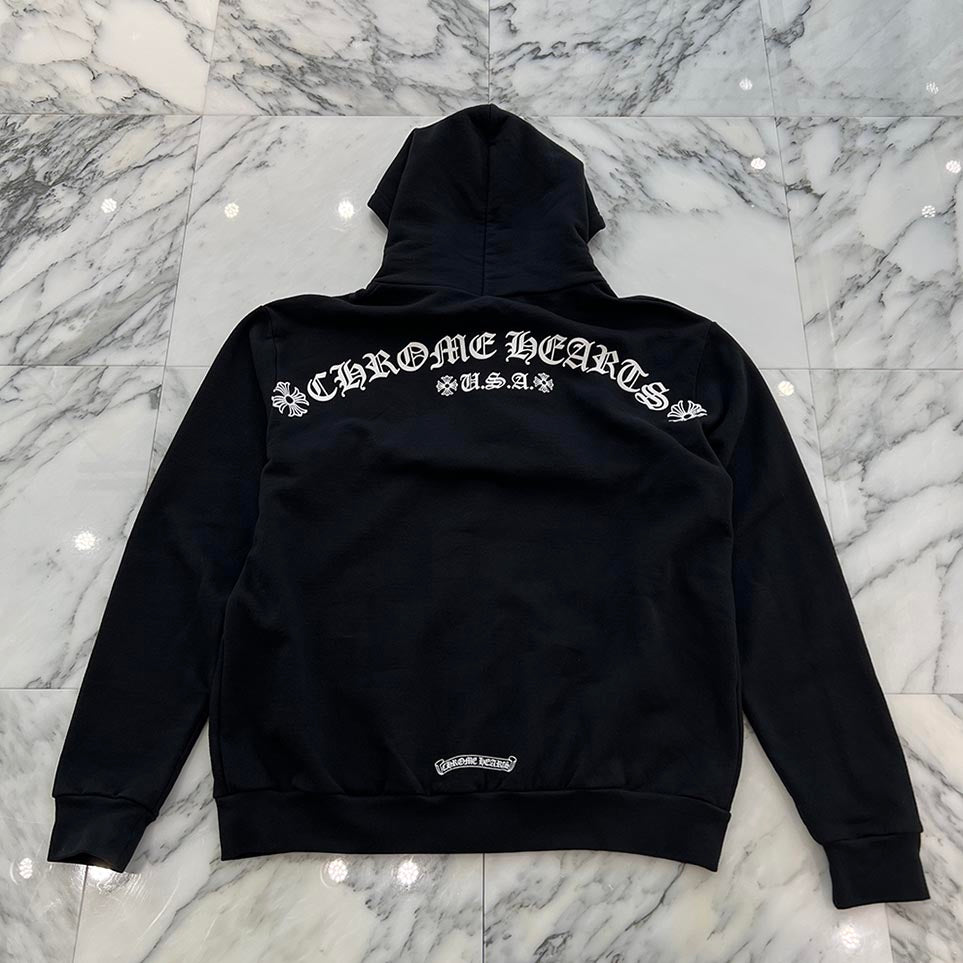 CHROME HEARTS T Bar Logo Back Arch USA Zip Up Hoodie Size M クロムハーツ Tバー ロゴ バックアーチ USA ジップアップ フーディ サイズM