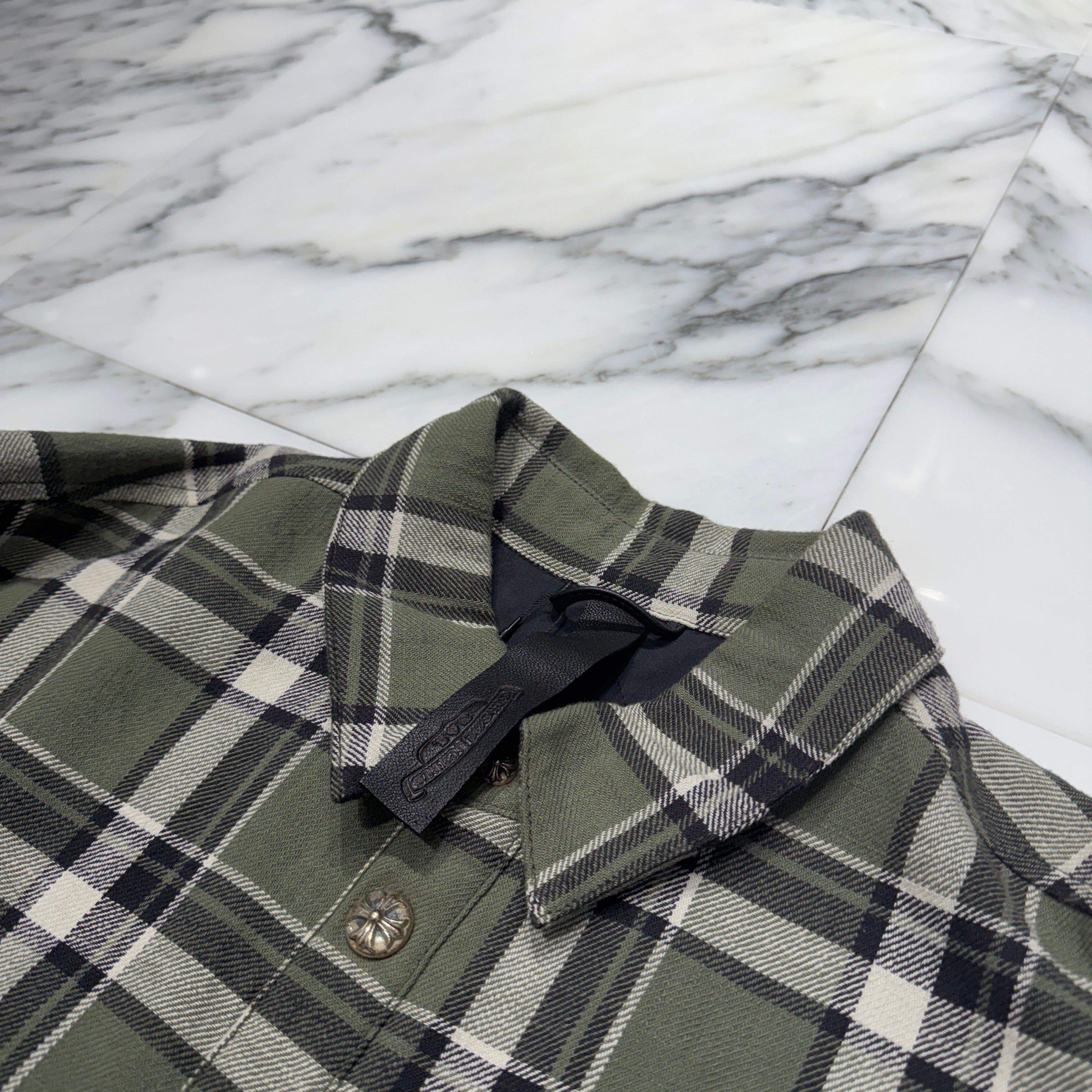 CHROME HEARTS Y NOT WORK DOG Flannel Check Shirt Jacket Size L クロムハーツ ワイノット ワークドッグ フランネル チェック シャツジャケット サイズL