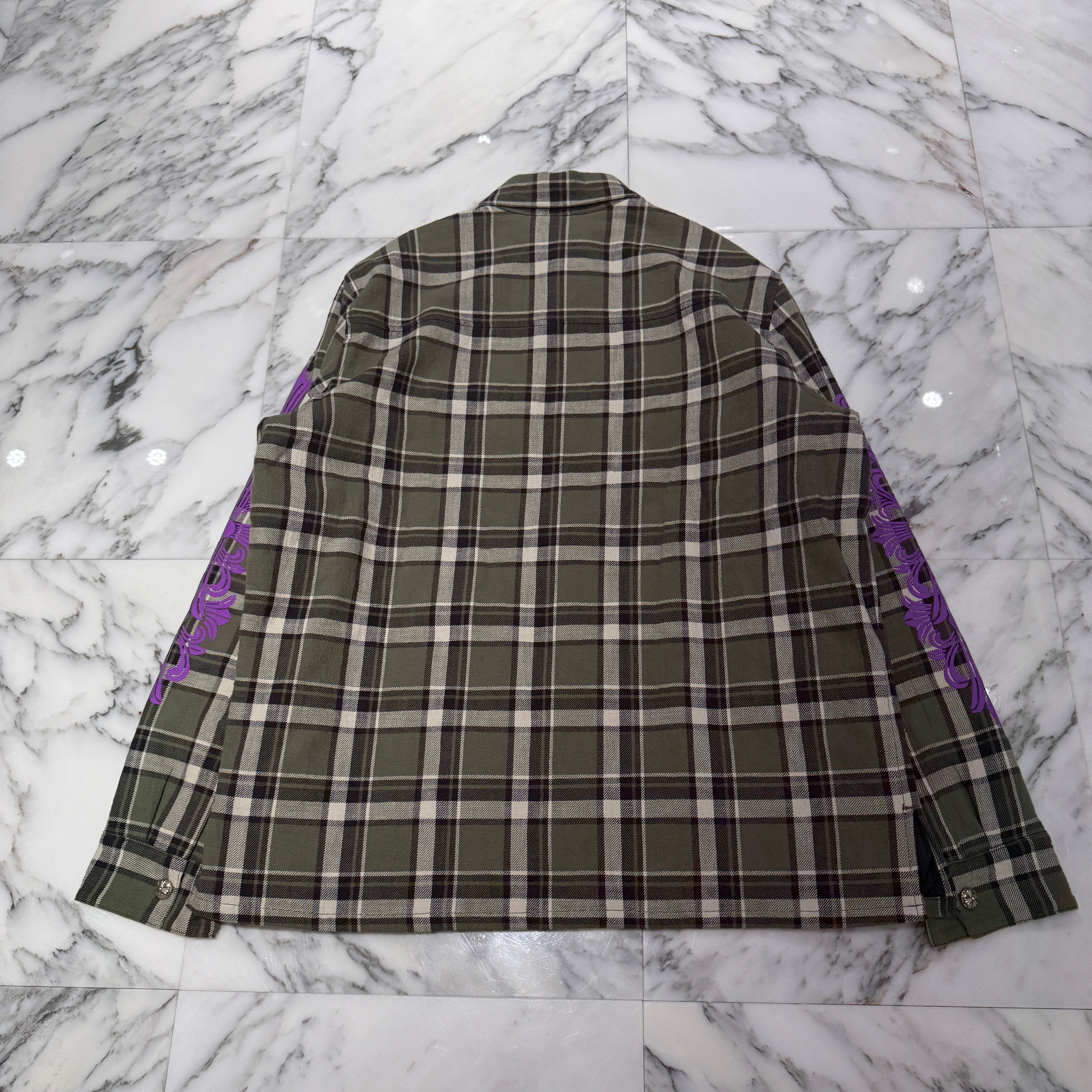 CHROME HEARTS Y NOT WORK DOG Flannel Check Shirt Jacket Size L クロムハーツ ワイノット ワークドッグ フランネル チェック シャツジャケット サイズL