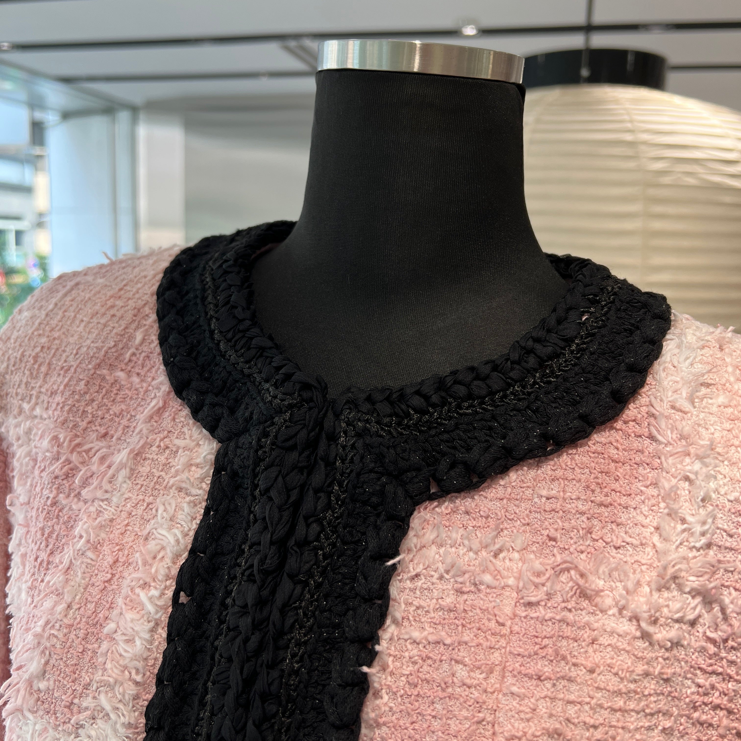 CHANEL 2021AW Cotton Tweed Collarless Jacket P71876V63453 Size 40 シャネル コットンツイード ノーカラー ジャケット サイズ40