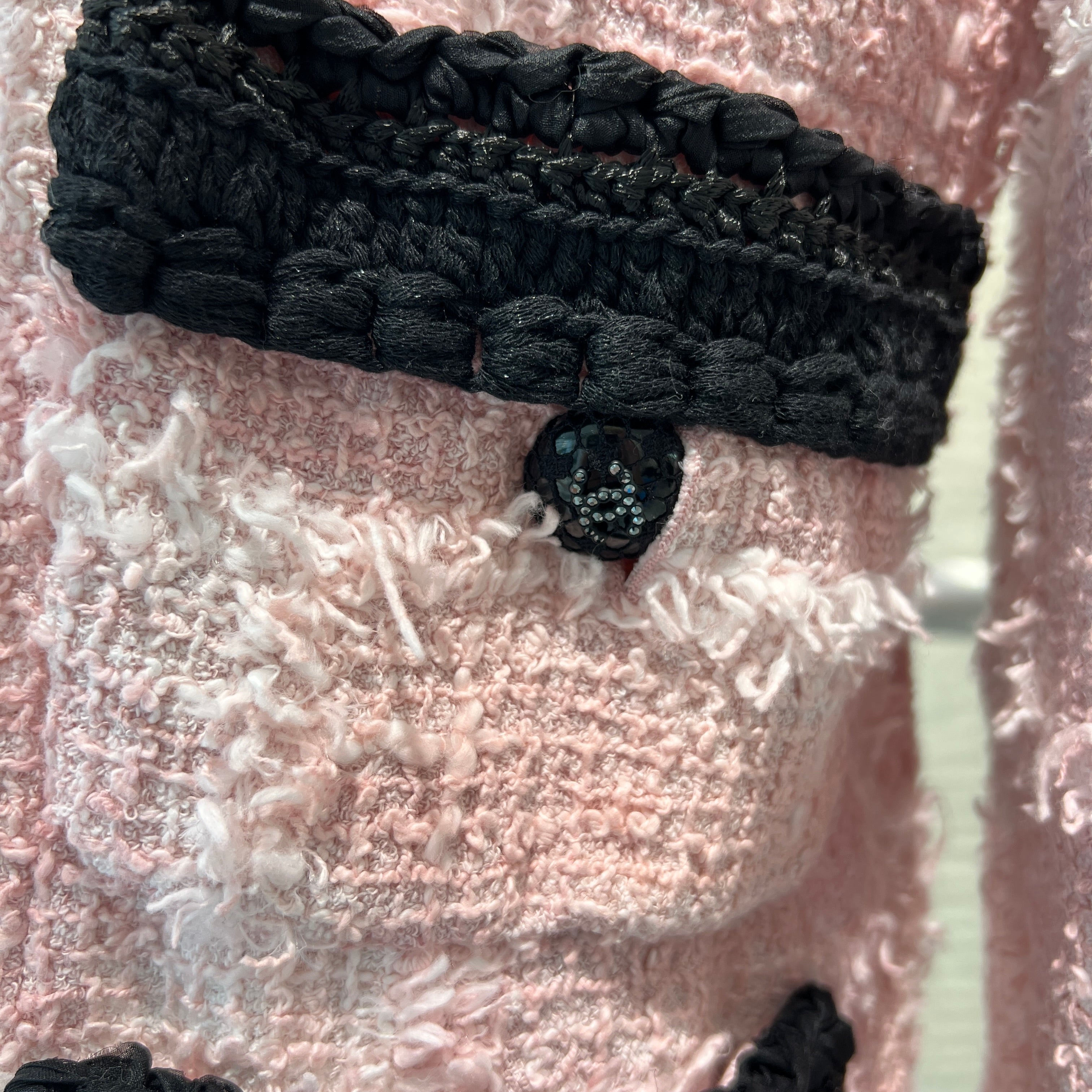 CHANEL 2021AW Cotton Tweed Collarless Jacket P71876V63453 Size 40 シャネル コットンツイード ノーカラー ジャケット サイズ40