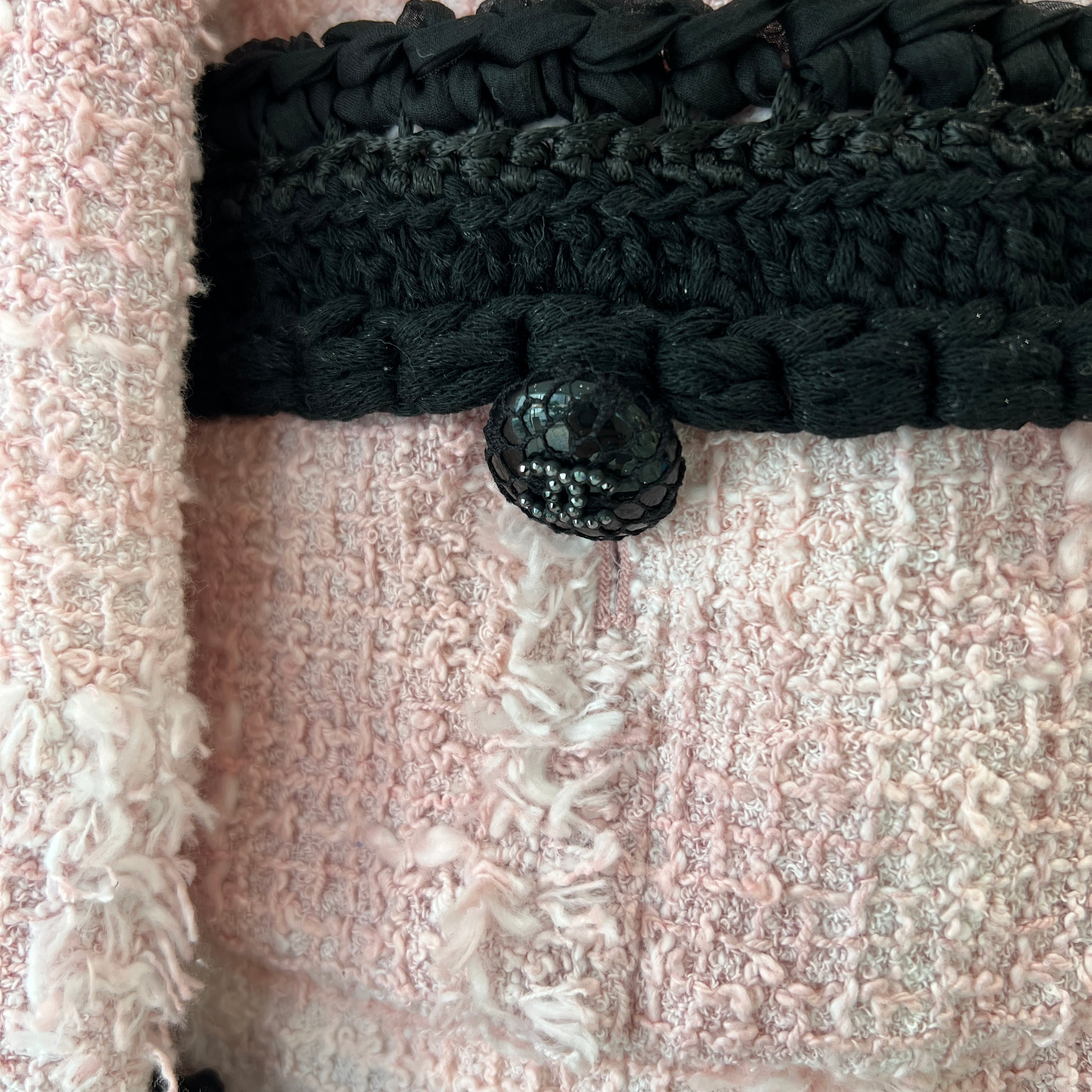 CHANEL 2021AW Cotton Tweed Collarless Jacket P71876V63453 Size 40 シャネル コットンツイード ノーカラー ジャケット サイズ40