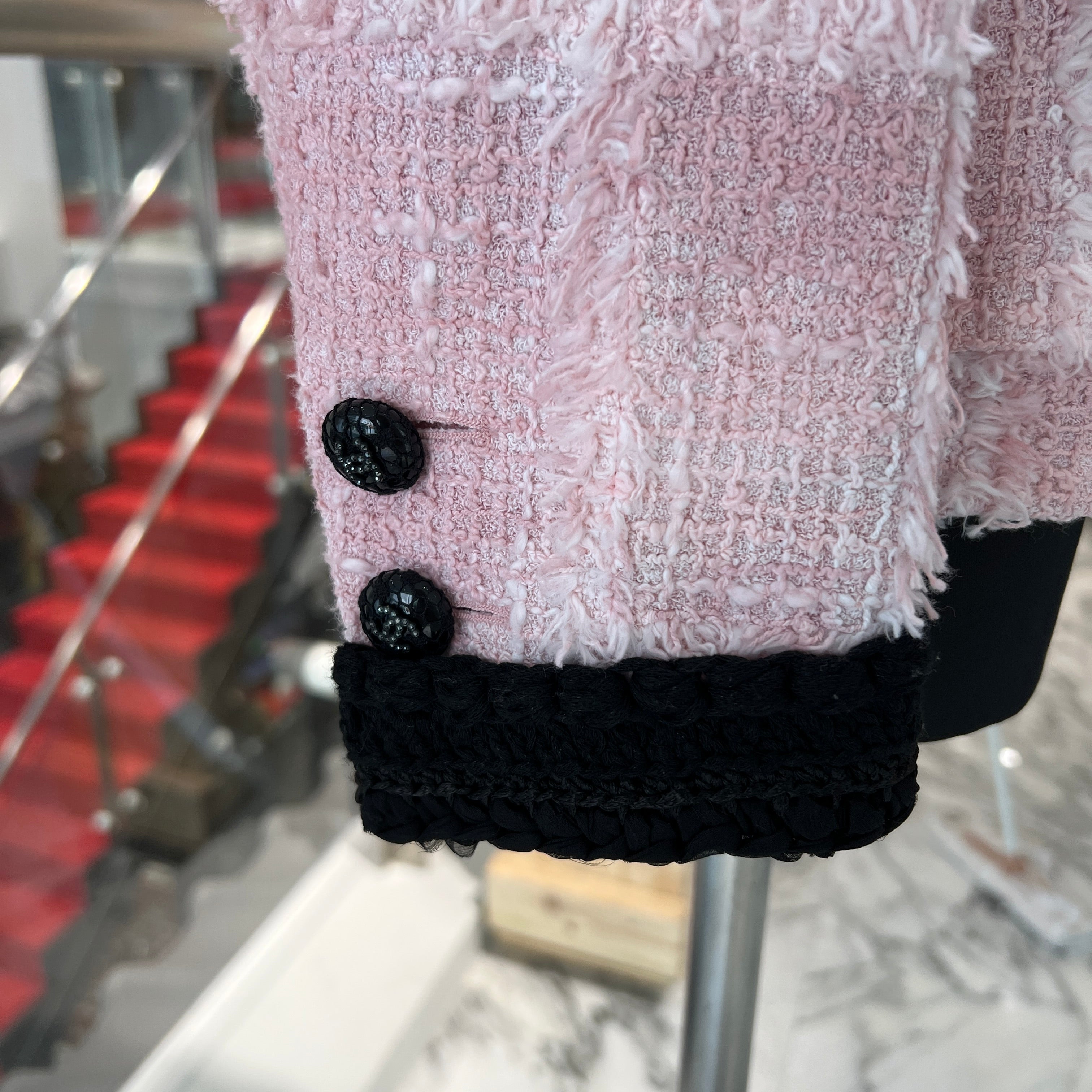 CHANEL 2021AW Cotton Tweed Collarless Jacket P71876V63453 Size 40 シャネル コットンツイード ノーカラー ジャケット サイズ40