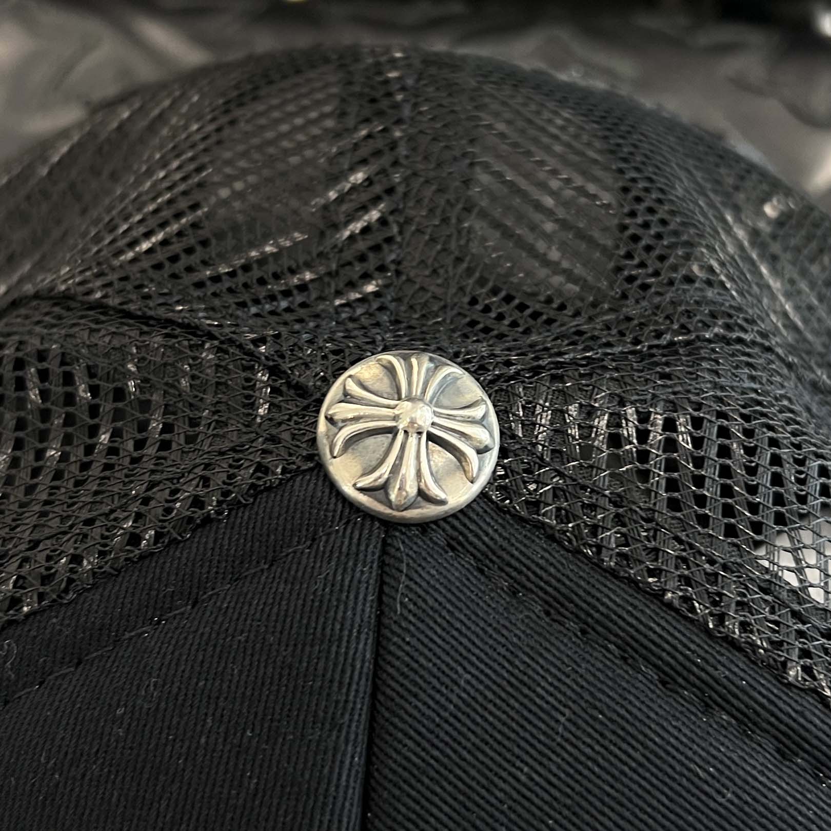 CHROME HEARTS 2025AW Triple Cross Harako Leather Patch Trucker Cap