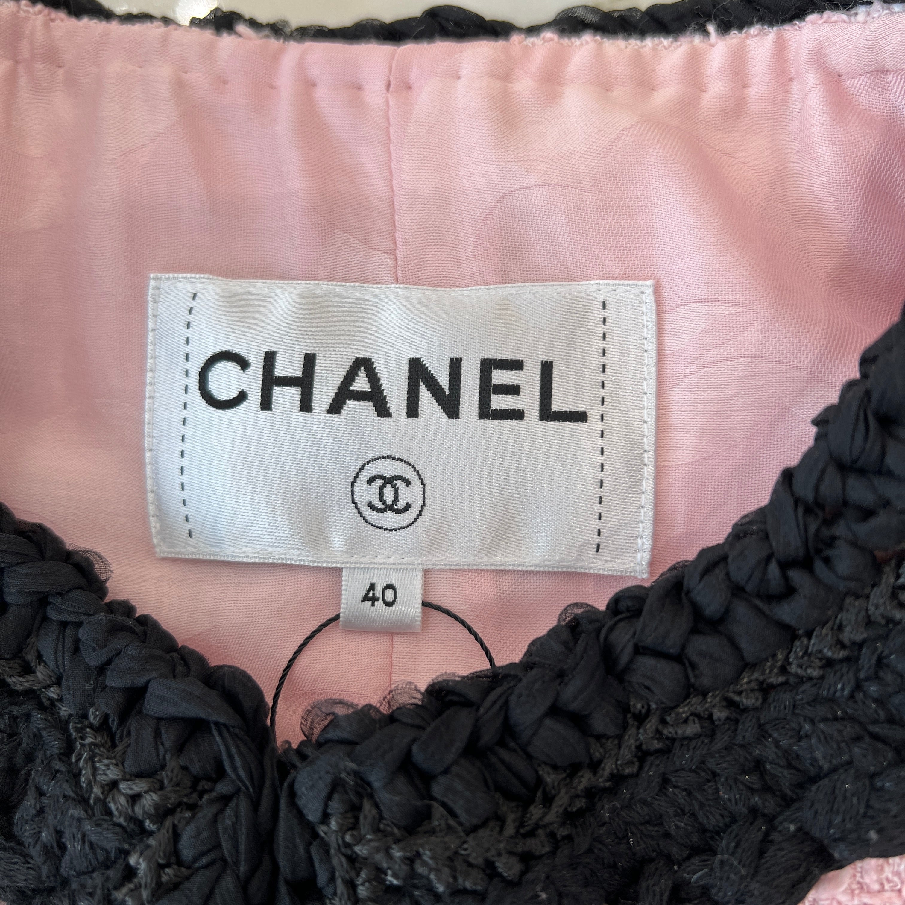 CHANEL 2021AW Cotton Tweed Collarless Jacket P71876V63453 Size 40 シャネル コットンツイード ノーカラー ジャケット サイズ40