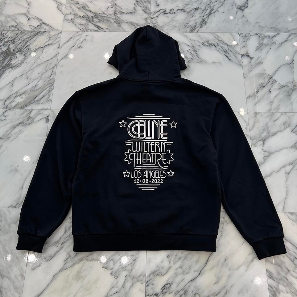 CELINE 23AW Back WILTERN Print Loose Fit Hoodie 2Y65C670Q.38AW Size XL セリーヌ バック ウィルターン プリント ルーズフィット フーディ サイズXL