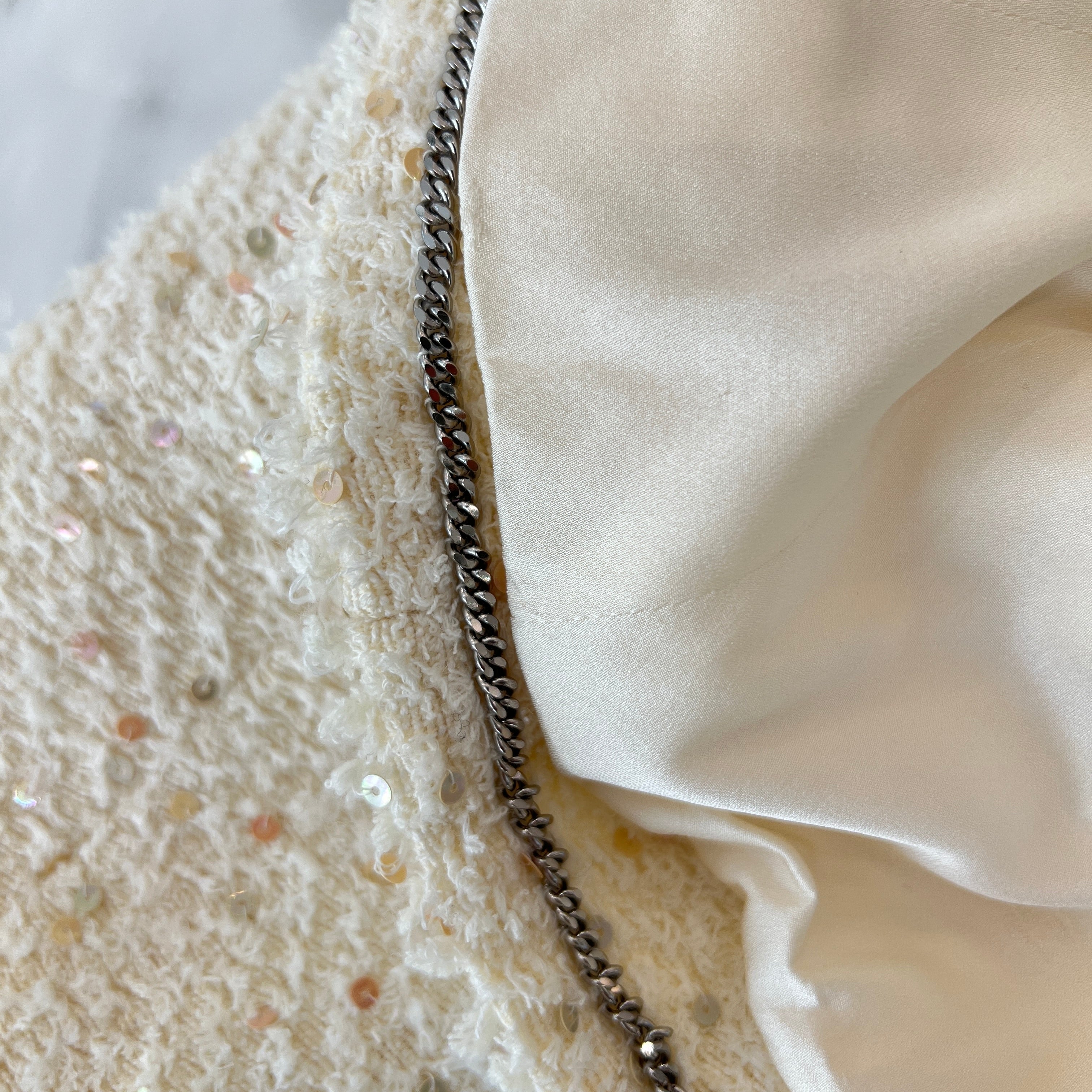 CHANEL Coco Mark Sequined Tweed Jacket PO7204V05396 Size 40 シャネル ココマーク スパンコール装飾 ツイードジャケット サイズ40