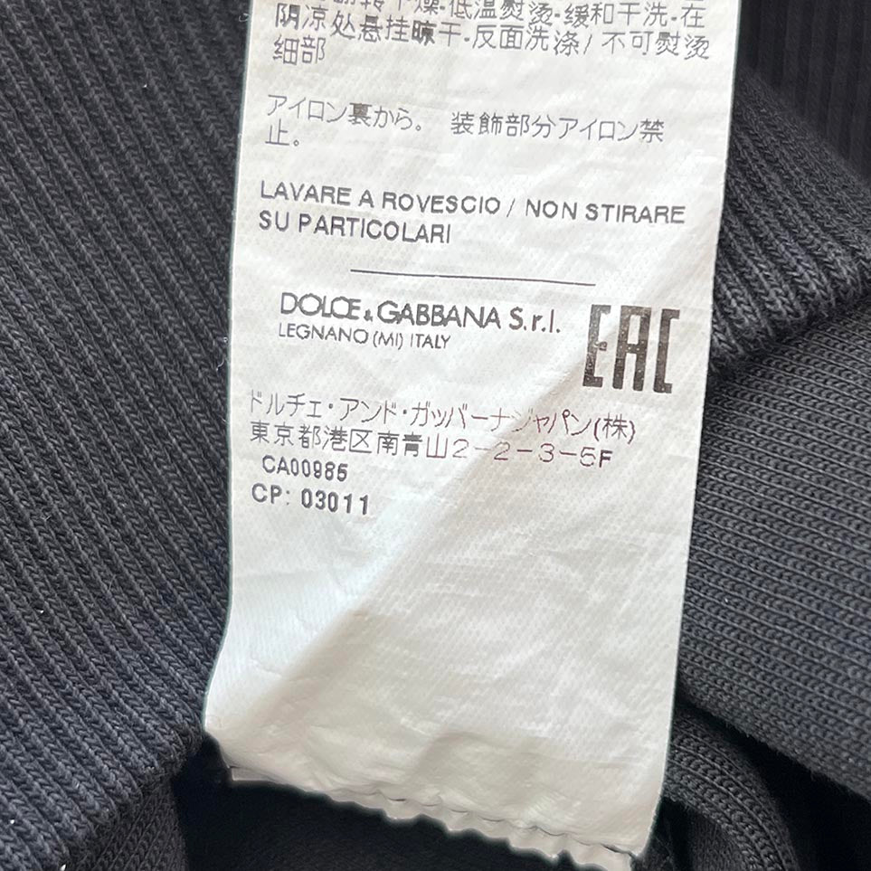 Dolce & Gabbana Neck Logo Embroidery Crewneck Sweat Shirt JB F9R50Z GDB6BI Size 36 ドルチェ&ガッバーナ ネックロゴ刺繍 クルーネック スウェットシャツ サイズ36