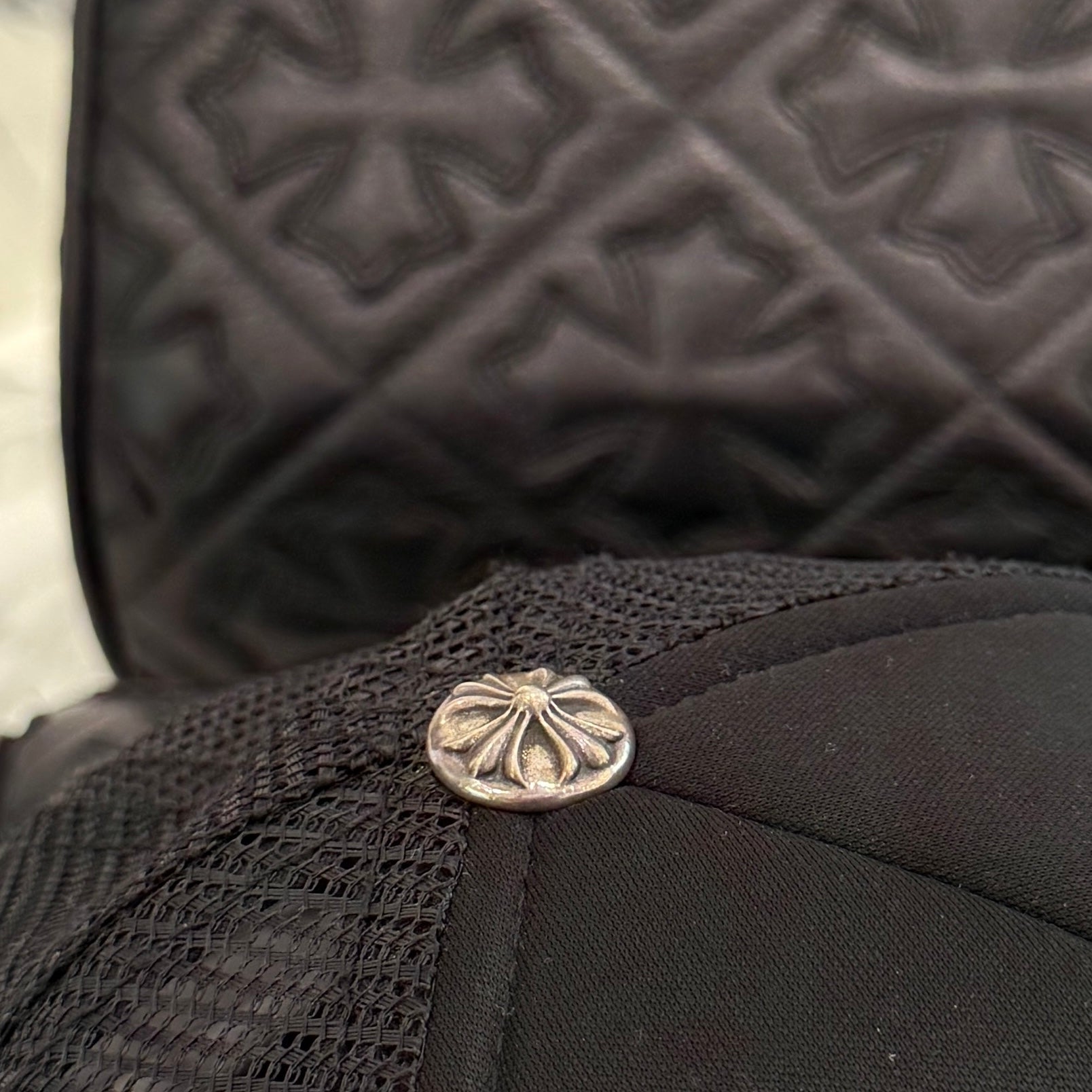 CHROME HEARTS Multi Color Cemetery Cross Print Trucker Cap ONE