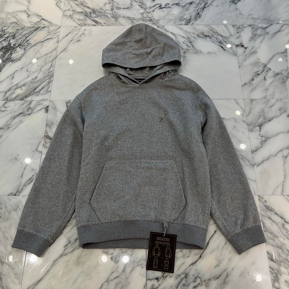 LOUIS VUITTON 2020AW Pins Cashmere Silk Pullover Hoodie Size S ルイヴィトン ピン装飾 カシミヤ シルク プルオーバーフーディ サイズS