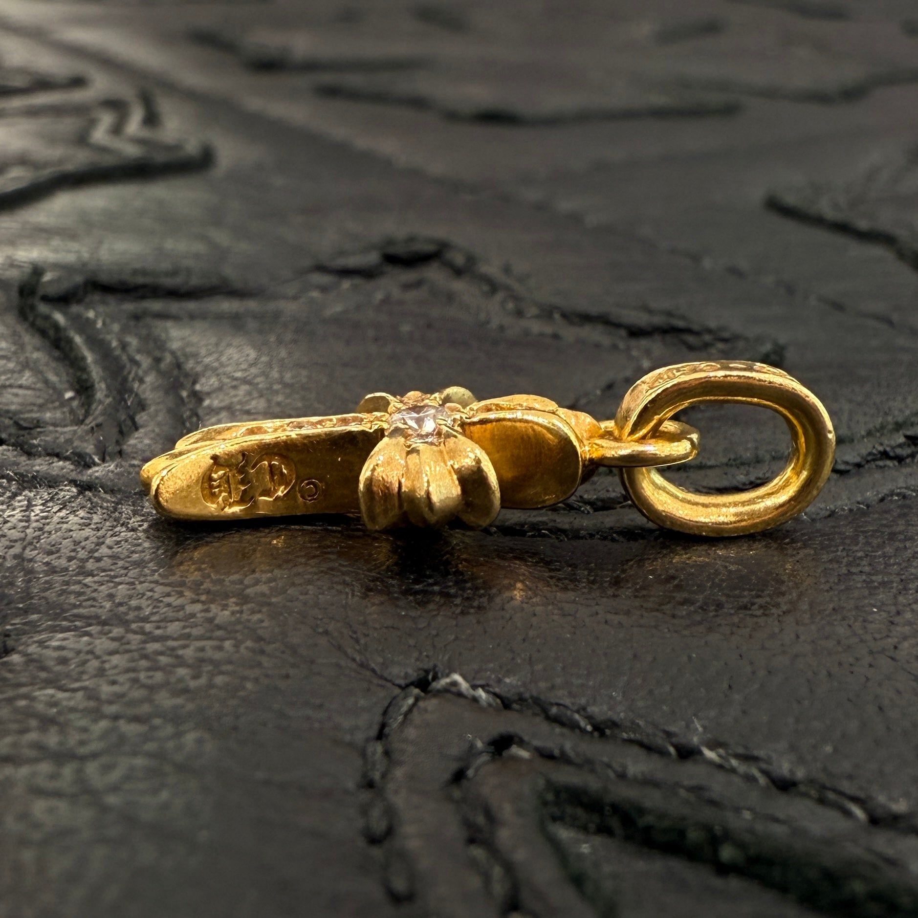 CHROME HEARTS 22K Baby Fat Cross Pave Diamond Pendant Top クロムハーツ 22K ベビーファット クロス パヴェダイヤモンド ペンダントトップ