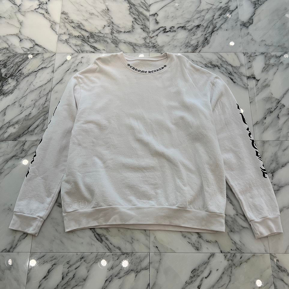 CHROME HEARTS Neck Logo Crewneck Sweatshirt Size L クロムハーツ ネックロゴ クルーネック スウェットシャツ サイズL