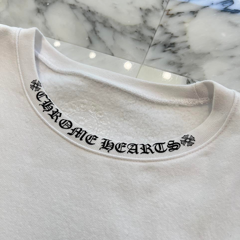 CHROME HEARTS Neck Logo Crewneck Sweatshirt Size L クロムハーツ ネックロゴ クルーネック スウェットシャツ サイズL