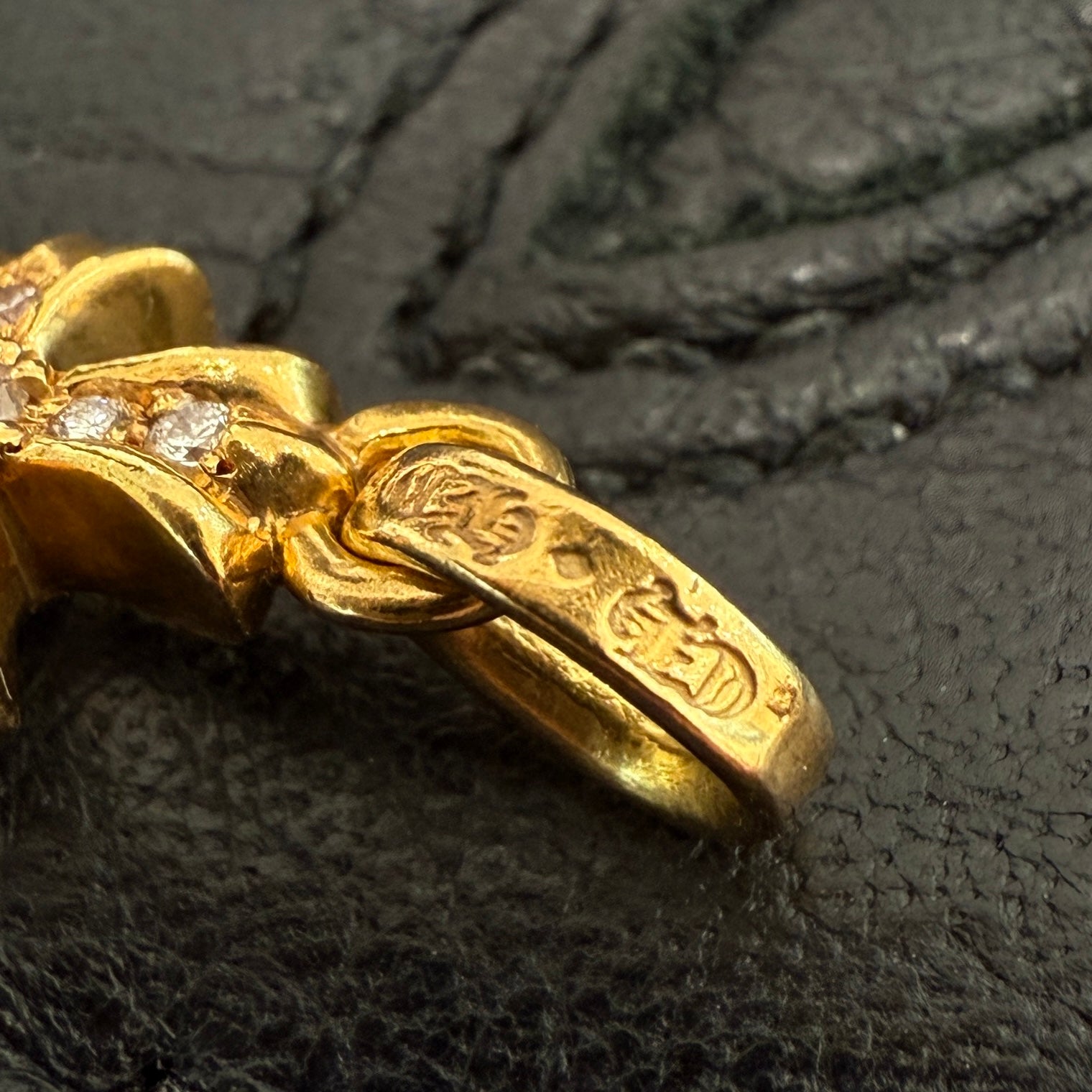 CHROME HEARTS 22K Baby Fat Cross Pave Diamond Pendant Top クロムハーツ 22K ベビーファット クロス パヴェダイヤモンド ペンダントトップ