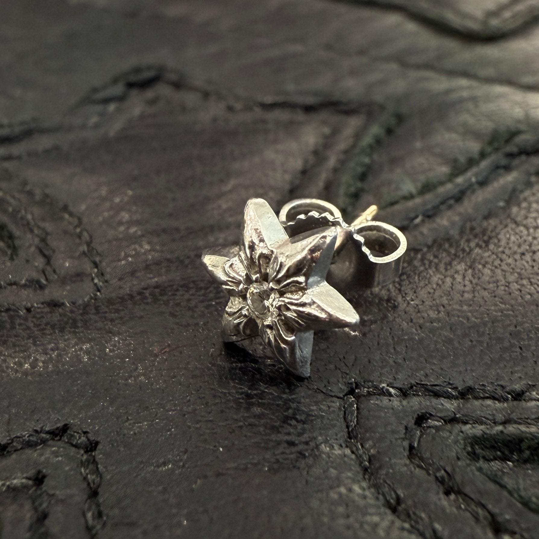 CHROME HEARTS 18K WG STAR STUD 1 Diamond Earrings クロムハーツ 18K ホワイトゴールド スタースタッド 1ダイヤ イヤリング ピアス