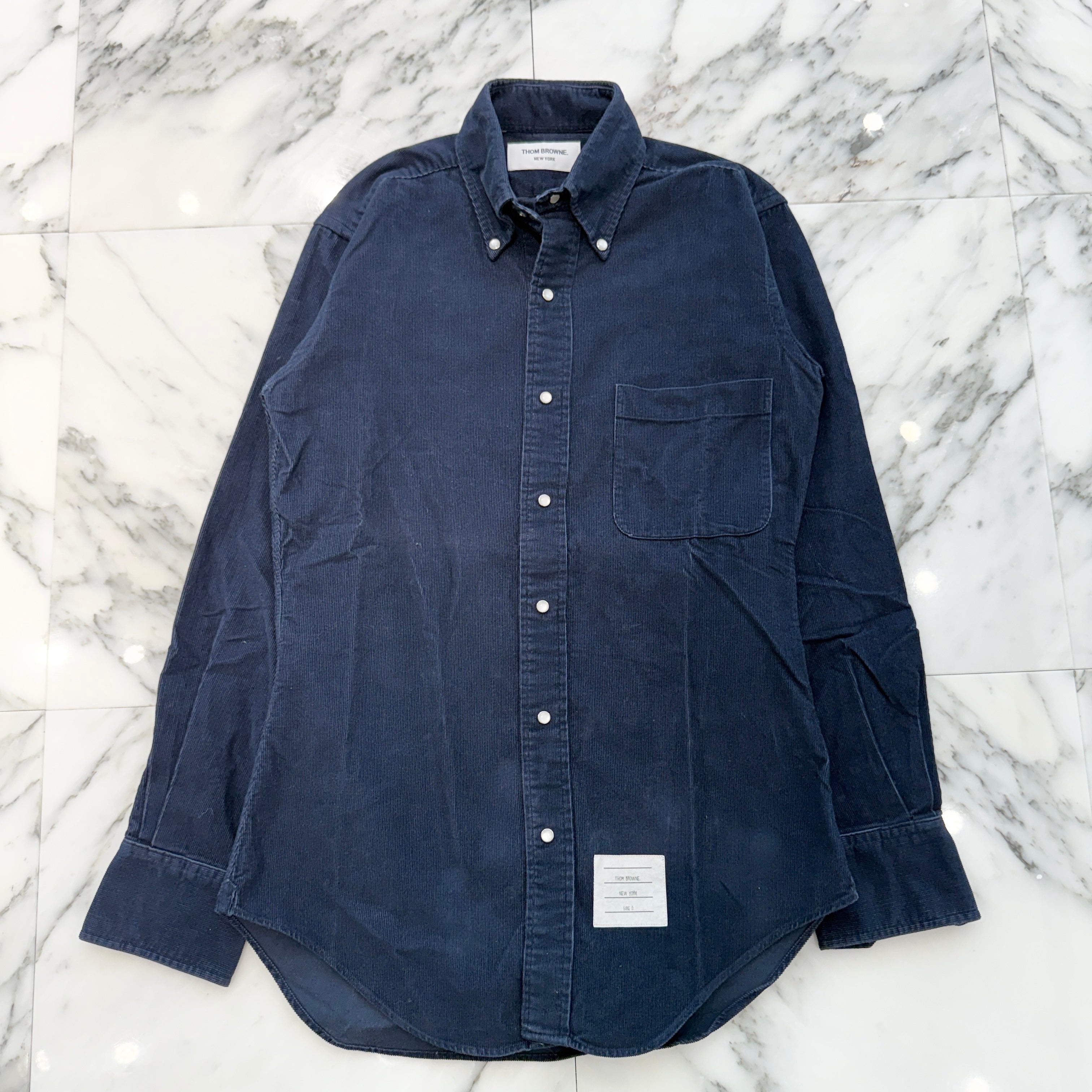 THOM BROWNE Corduroy Shirt MWL001AW7538 Size 0 トムブラウン