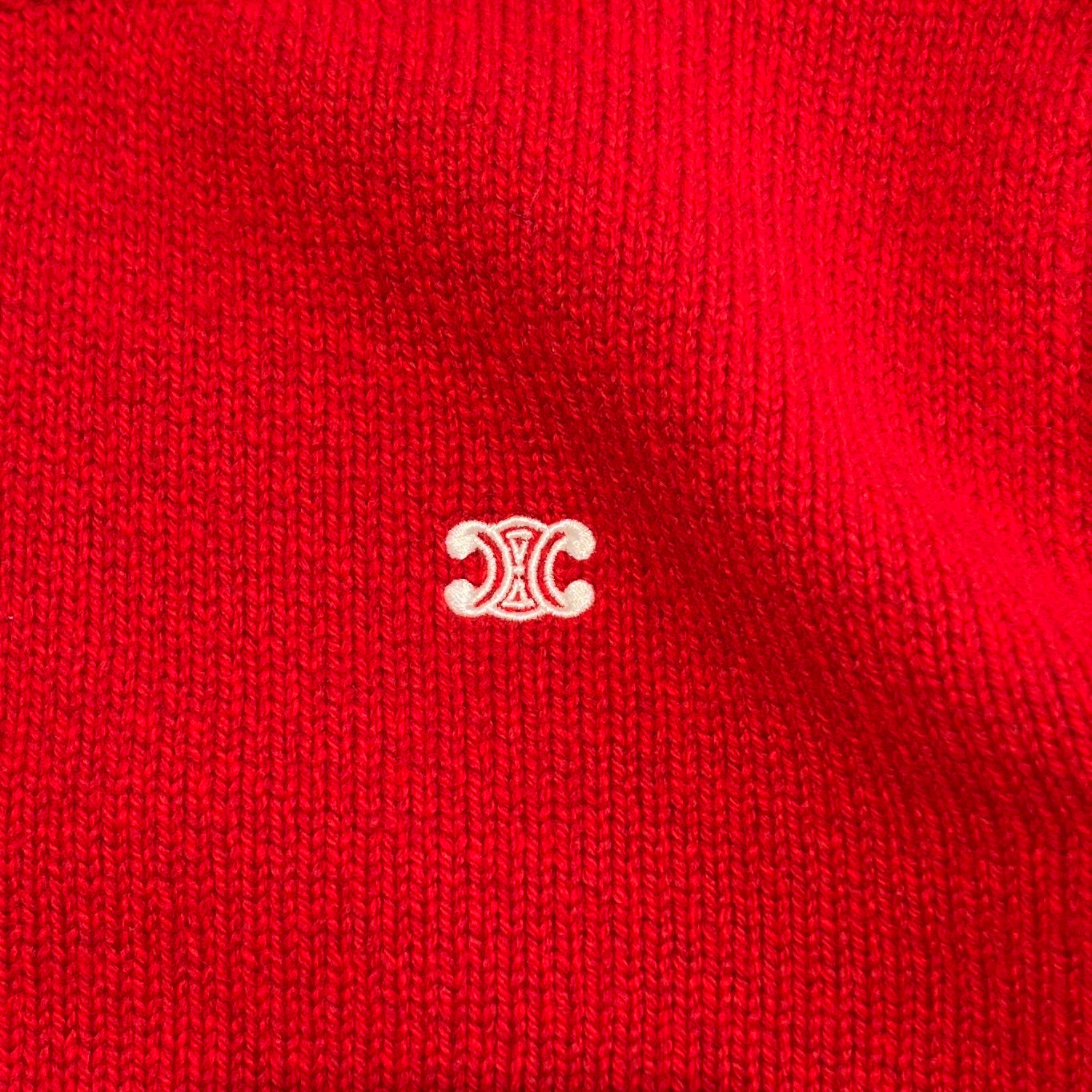 CELINE 2024AW Triomphe Embroidery Crewneck Wool Sweater 2AC85048T Size M セリーヌ トリオンフ刺繍 クルーネック ウールセーター サイズM