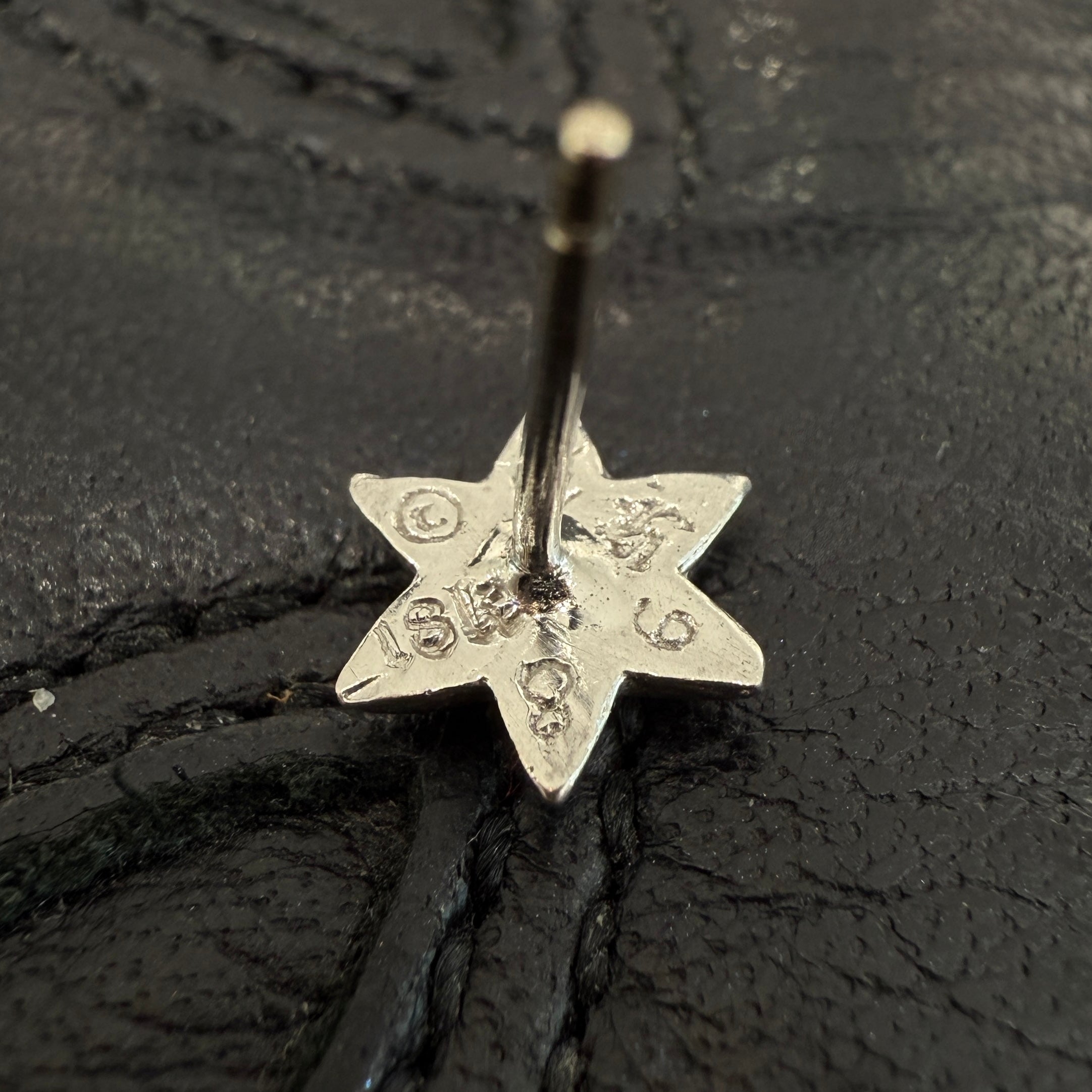 CHROME HEARTS 18K WG STAR STUD 1 Diamond Earrings クロムハーツ 18K