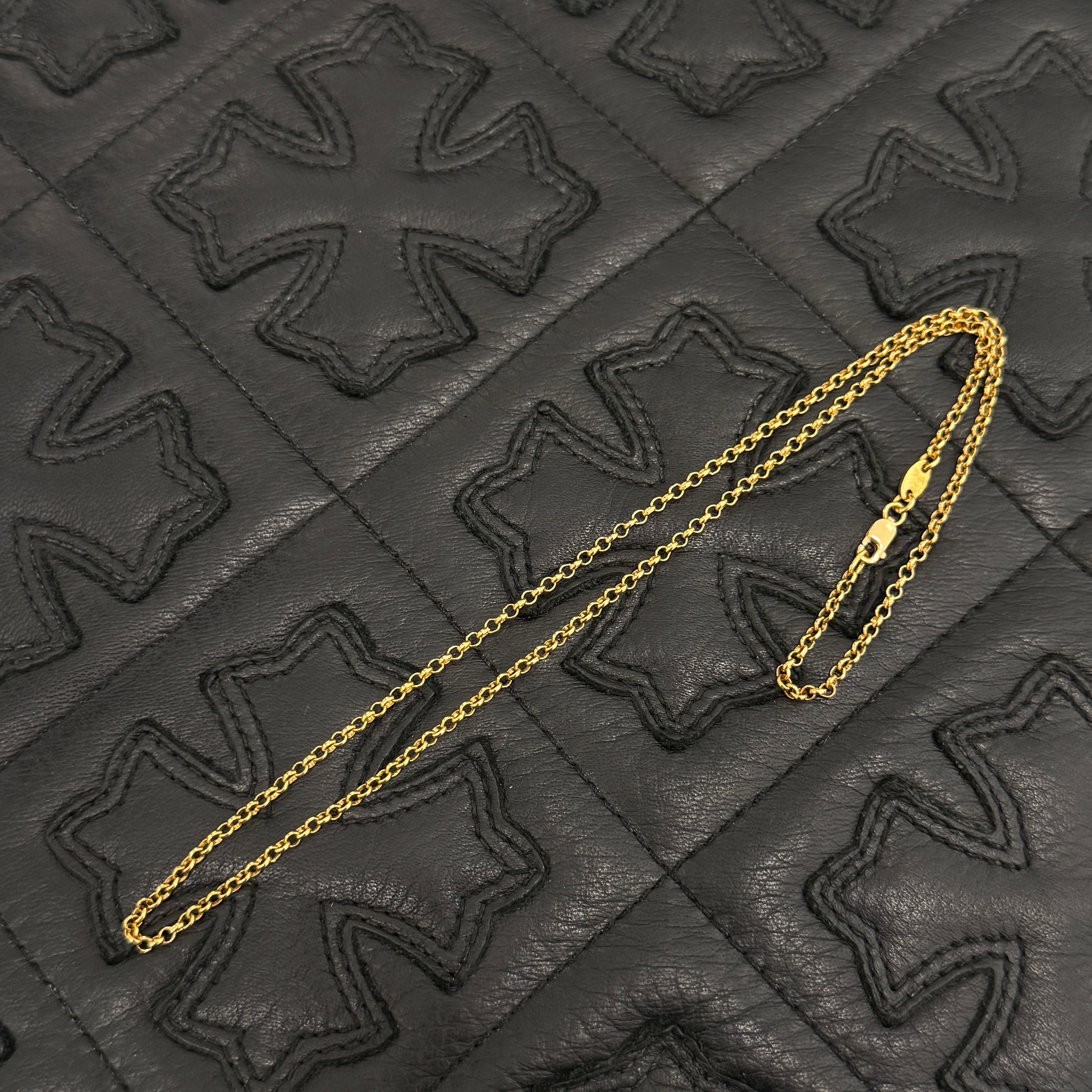 CHROME HEARTS 22K Roll Chain Necklace Size 18 Inch クロムハーツ 22K ロールチェーン ネックレス サイズ18インチ