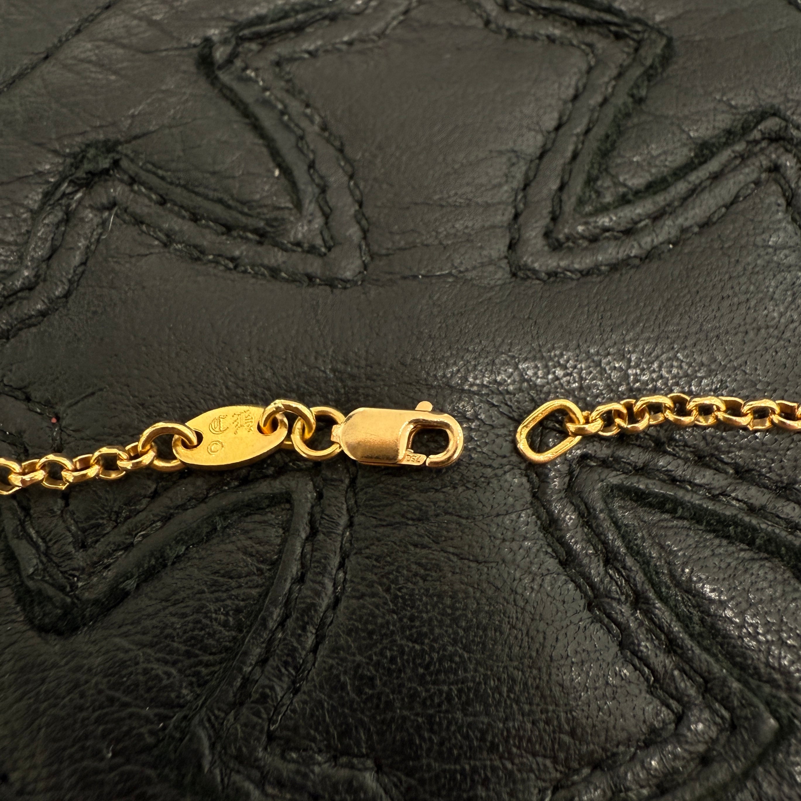 CHROME HEARTS 22K Roll Chain Necklace Size 18 Inch クロムハーツ 22K ロールチェーン ネックレス サイズ18インチ