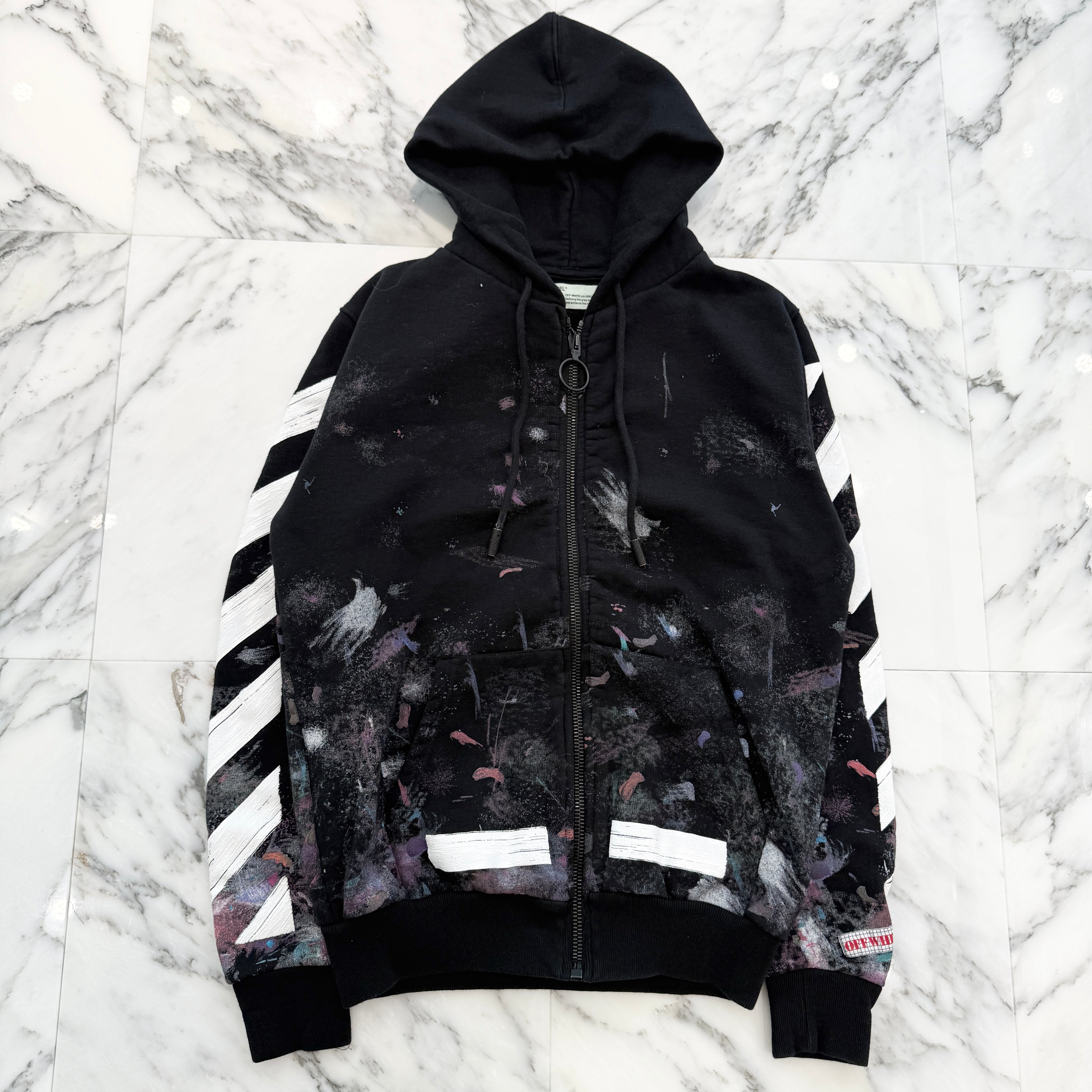 OFF-WHITE 2017AW Galaxy Brushed Zip Up Hoodie Size XS オフホワイト ギャラクシー ブラッシュド ジップアップパーカー サイズXS