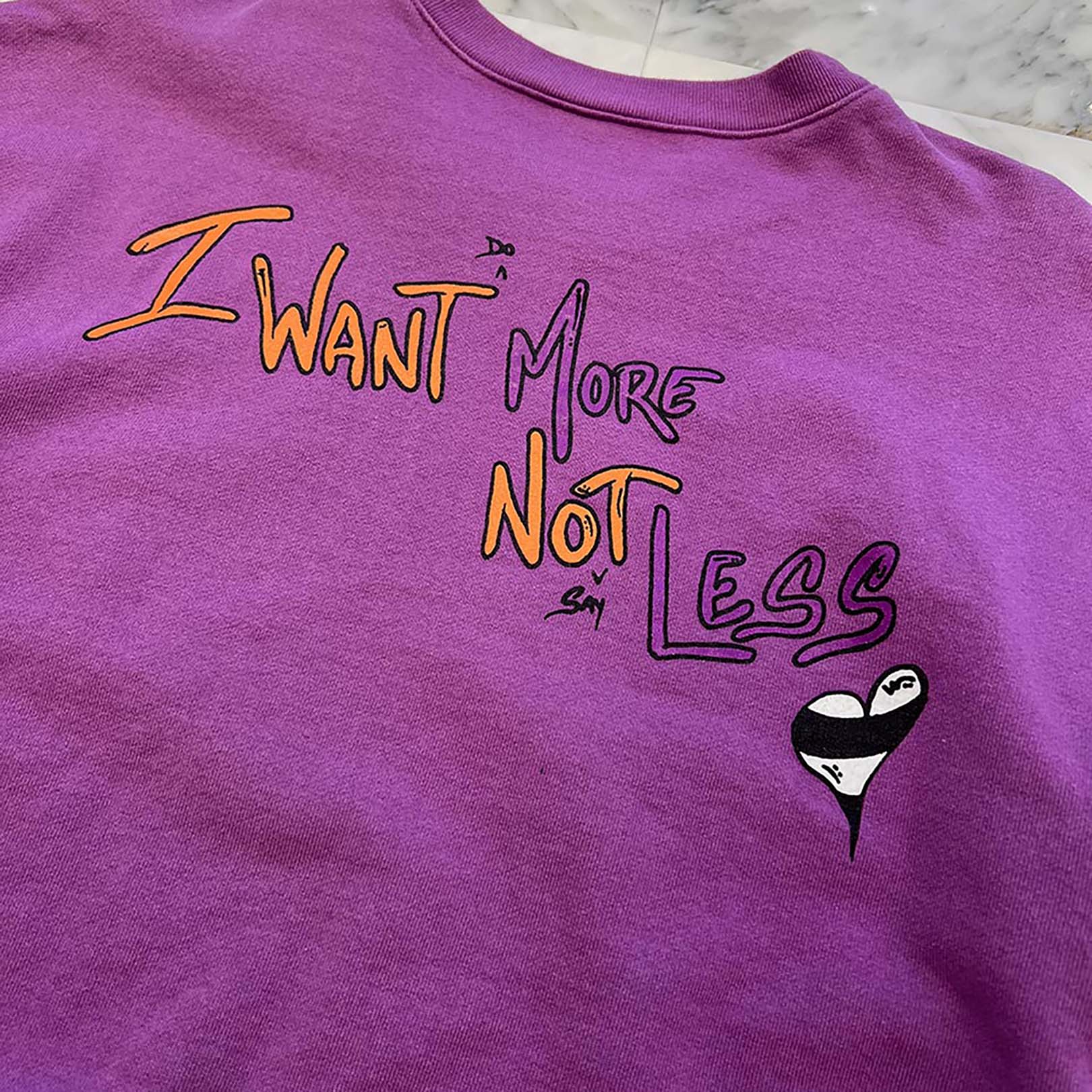 CHROME HEARTS × MATTY BOY 2024AW "I WANT MORE NOT LESS" Crew Neck Sweat Shirt Size L クロムハーツ × マッティボーイ "アイウォントモアノットレス" クルーネックスウェットシャツ サイズL